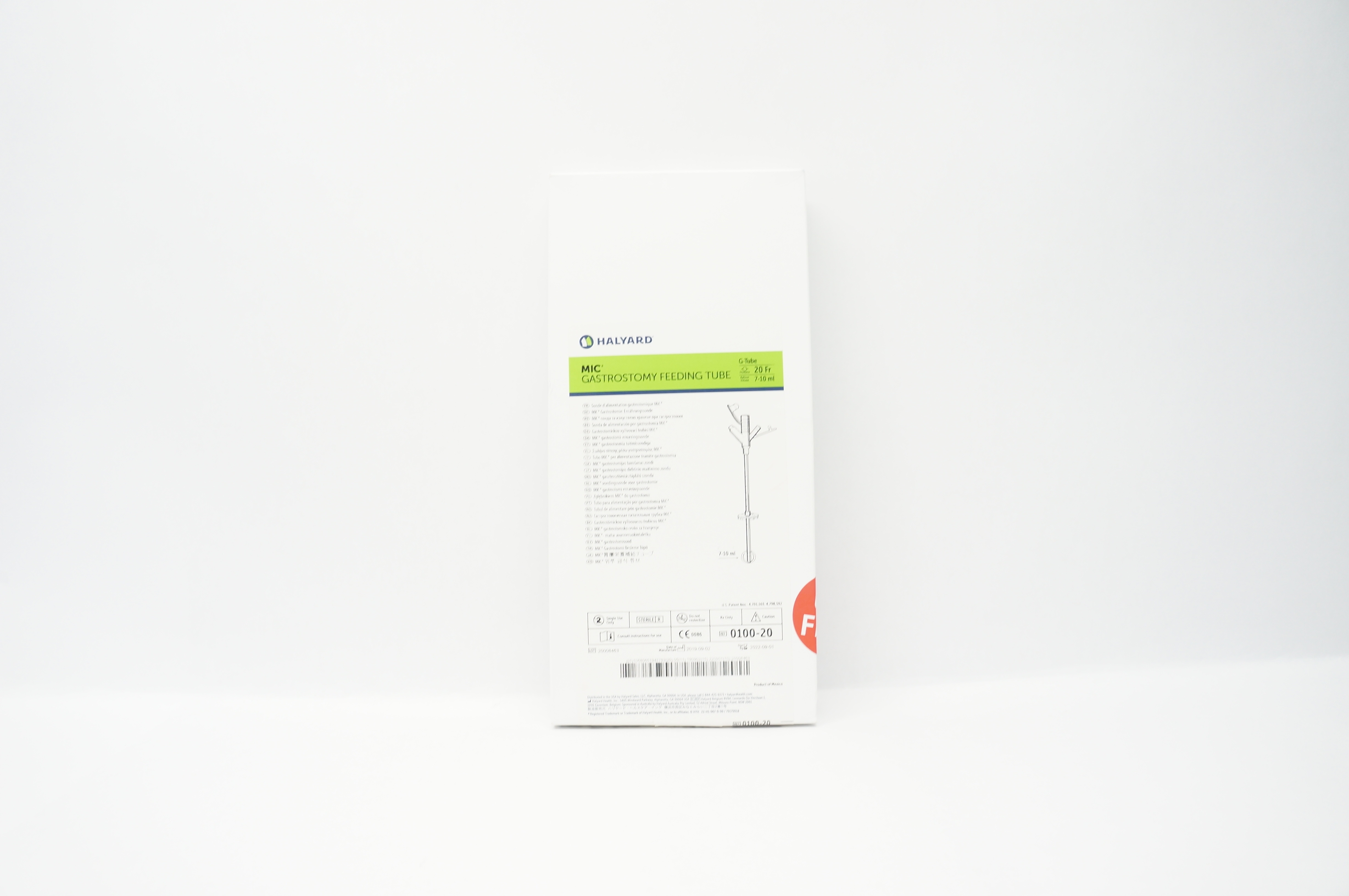Halyard 0100-20 MIC Gastrostomy Feeding Tube 20Fr. 7-10ml
