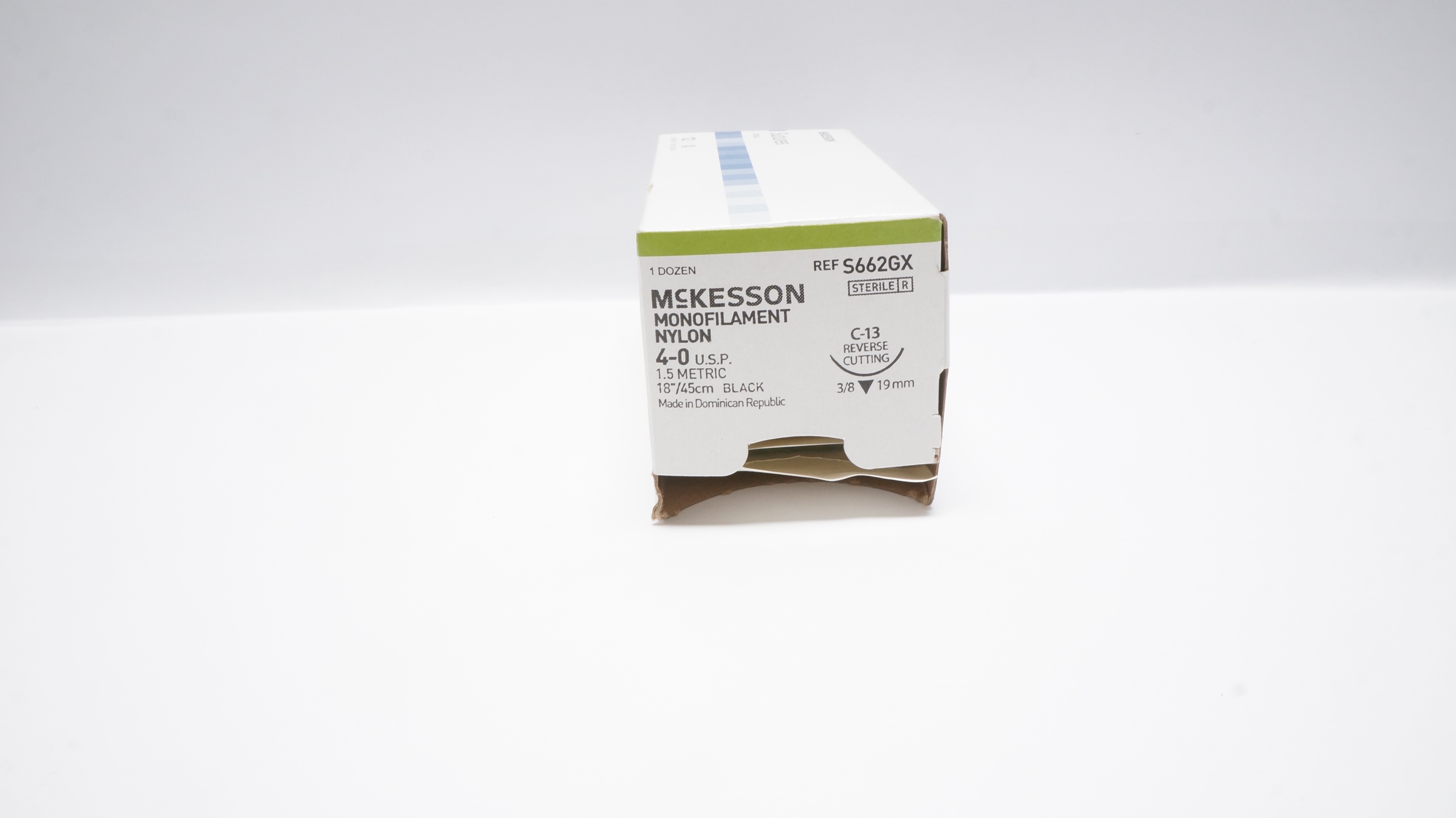 McKesson S662GX 4-0 Stre C-13 3/8c 19mm Reverse Cutting 18inch (x) - Box of 12