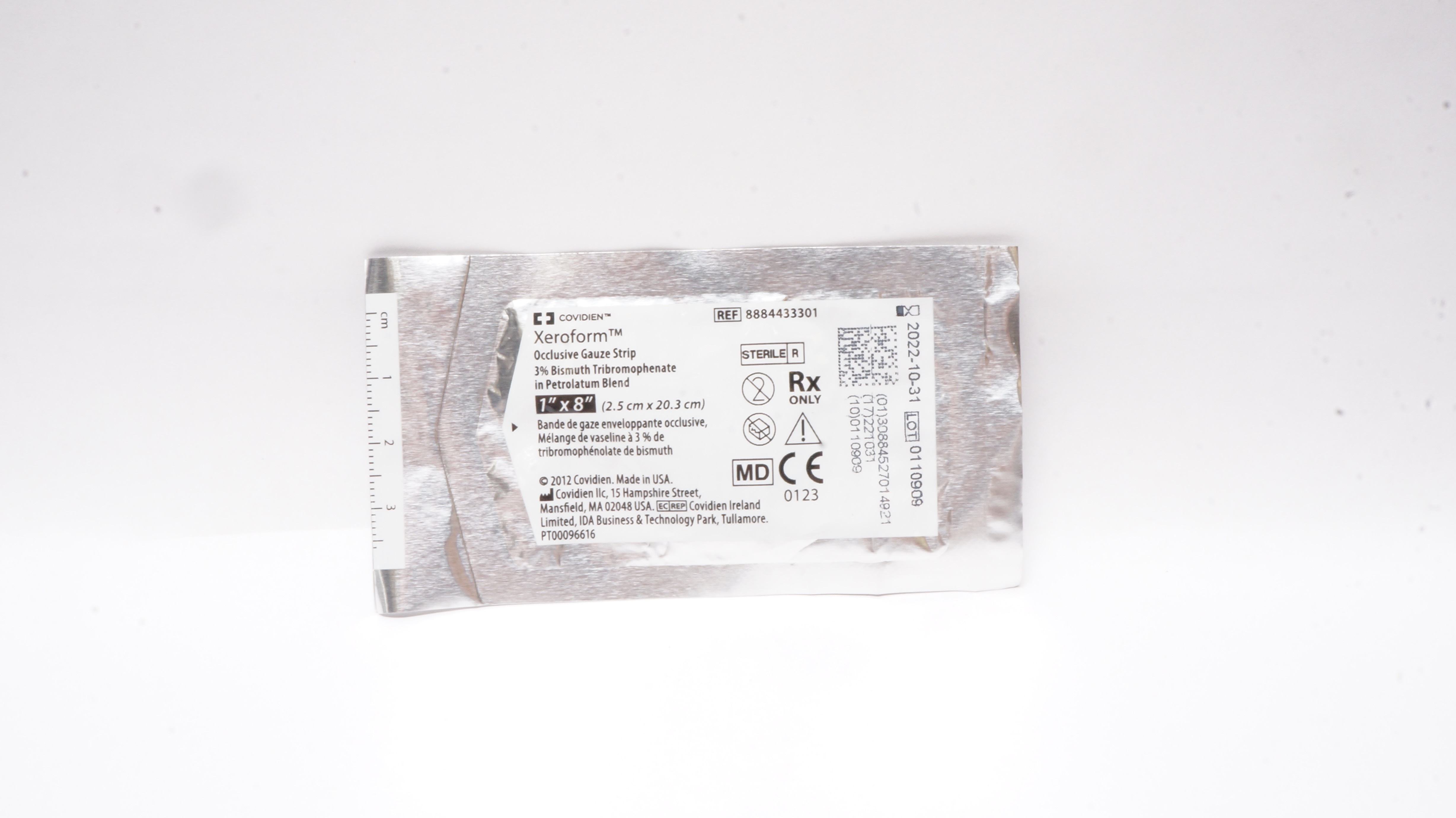 Covidien 8884433301 Xeroform Occlusive Gauze Strip 3% Bismuth 1inch x 8inch