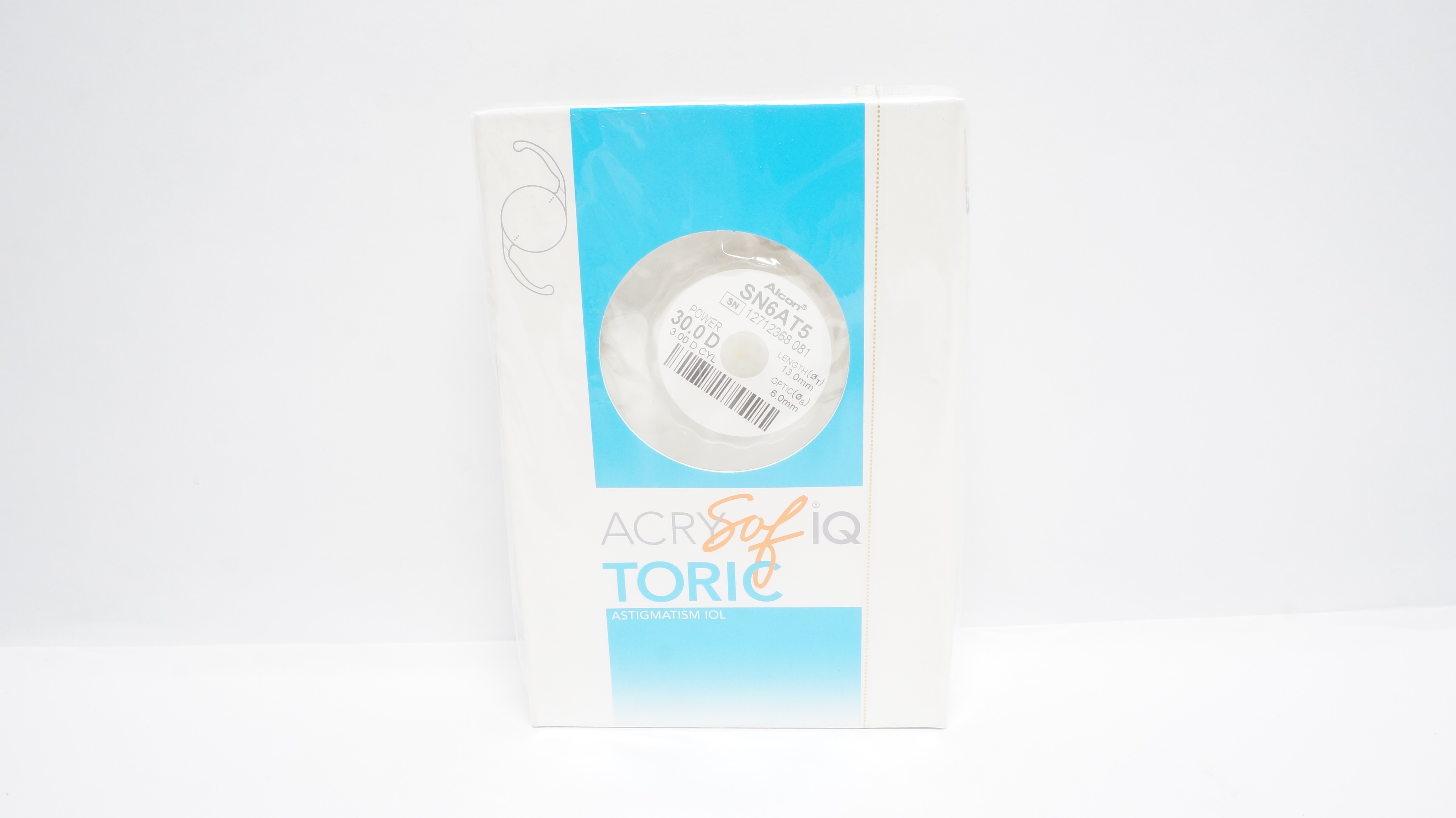 Alcon SN6AT5 AcrySof IQ Toric Astigmatism IOL 30.0D 3.00D CYL 13.0 z 6.0mm (x)