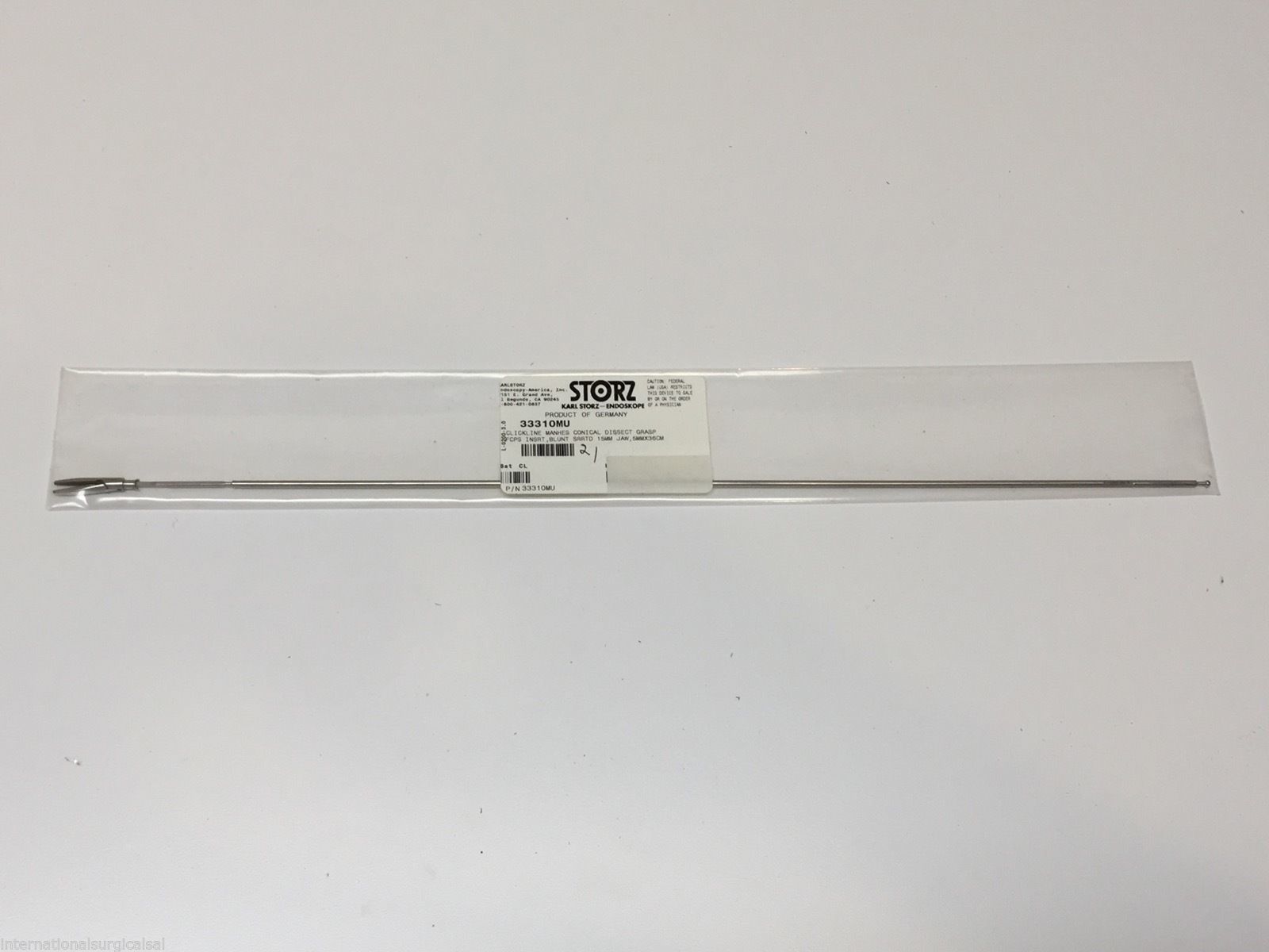 Karl Storz 33310MU Clickline Manhes Dissecting Grasping Forceps Single Action