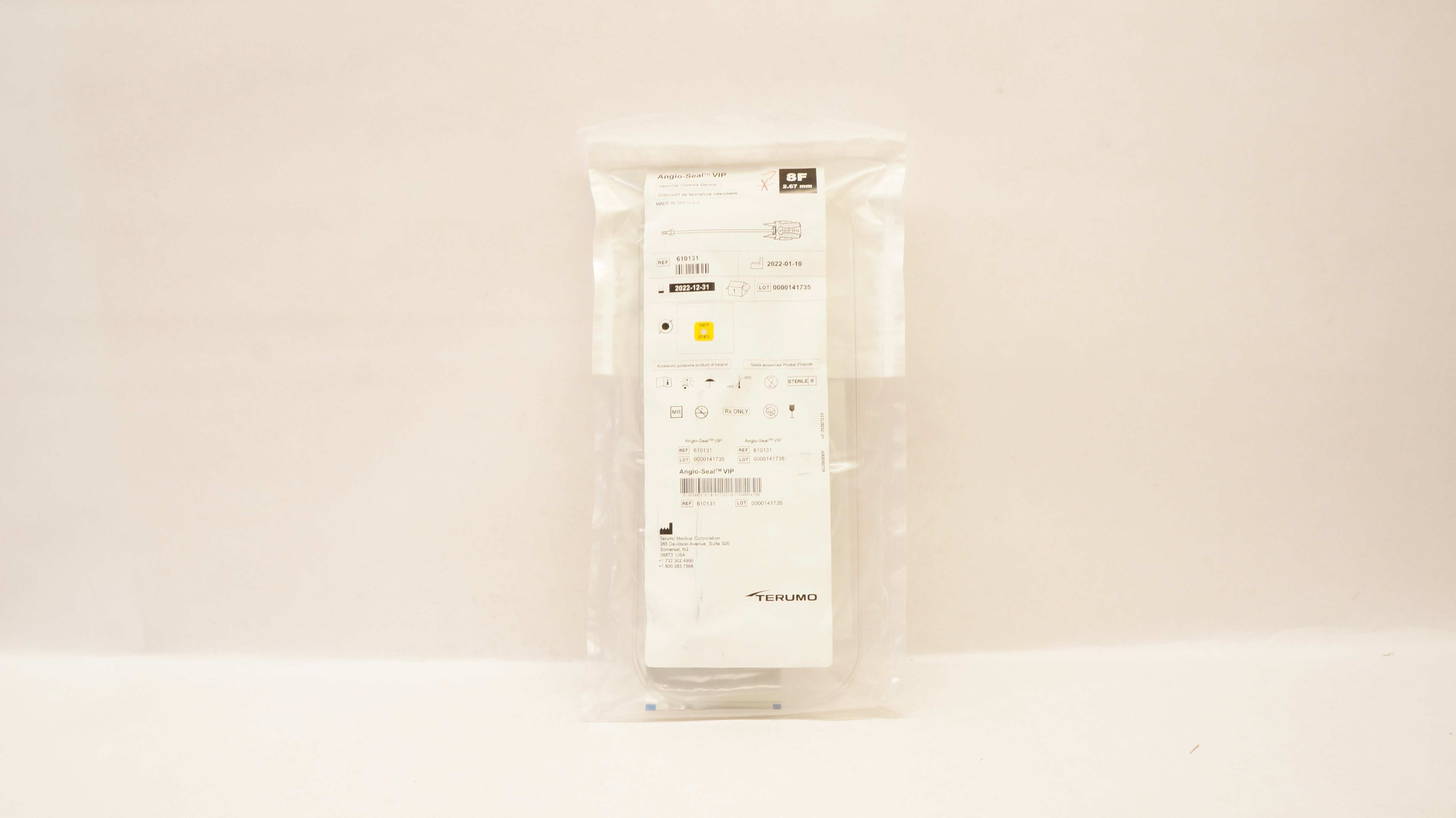 Terumo 610131 Angio-Seal VIP Vascular Closure Device 8F (x)