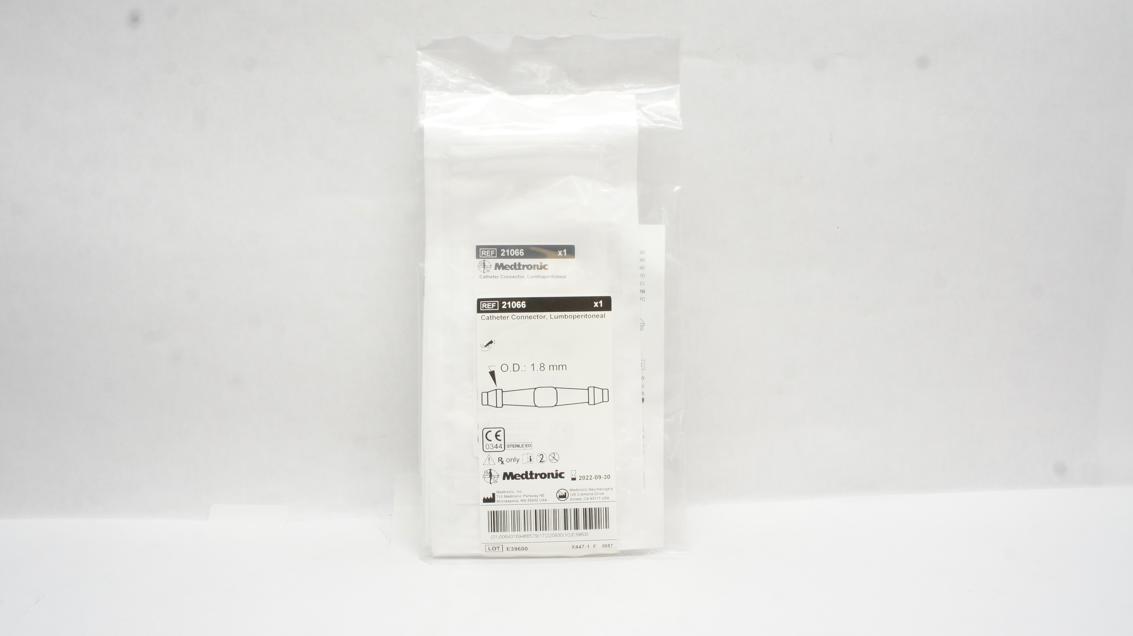 Medtronic 21066 Cath. Connector, Lumboperitoneal OD 1.8mm (x)