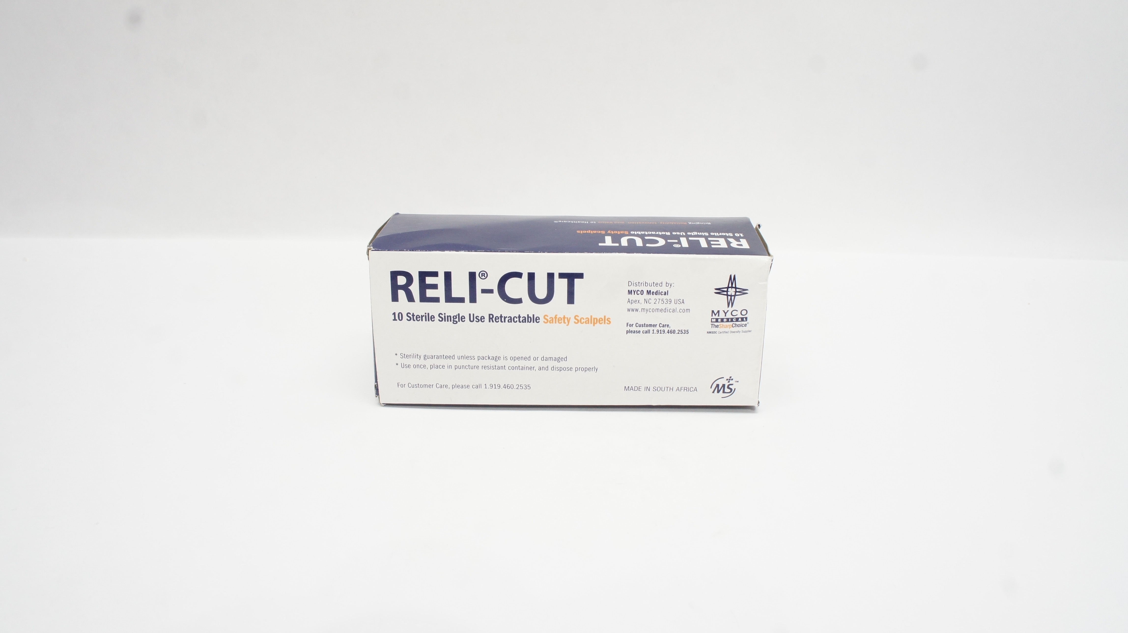 MYCO Medical 6008TR-10 Reli-Cut Retractable Safety Scalpel #10 - Box of 10