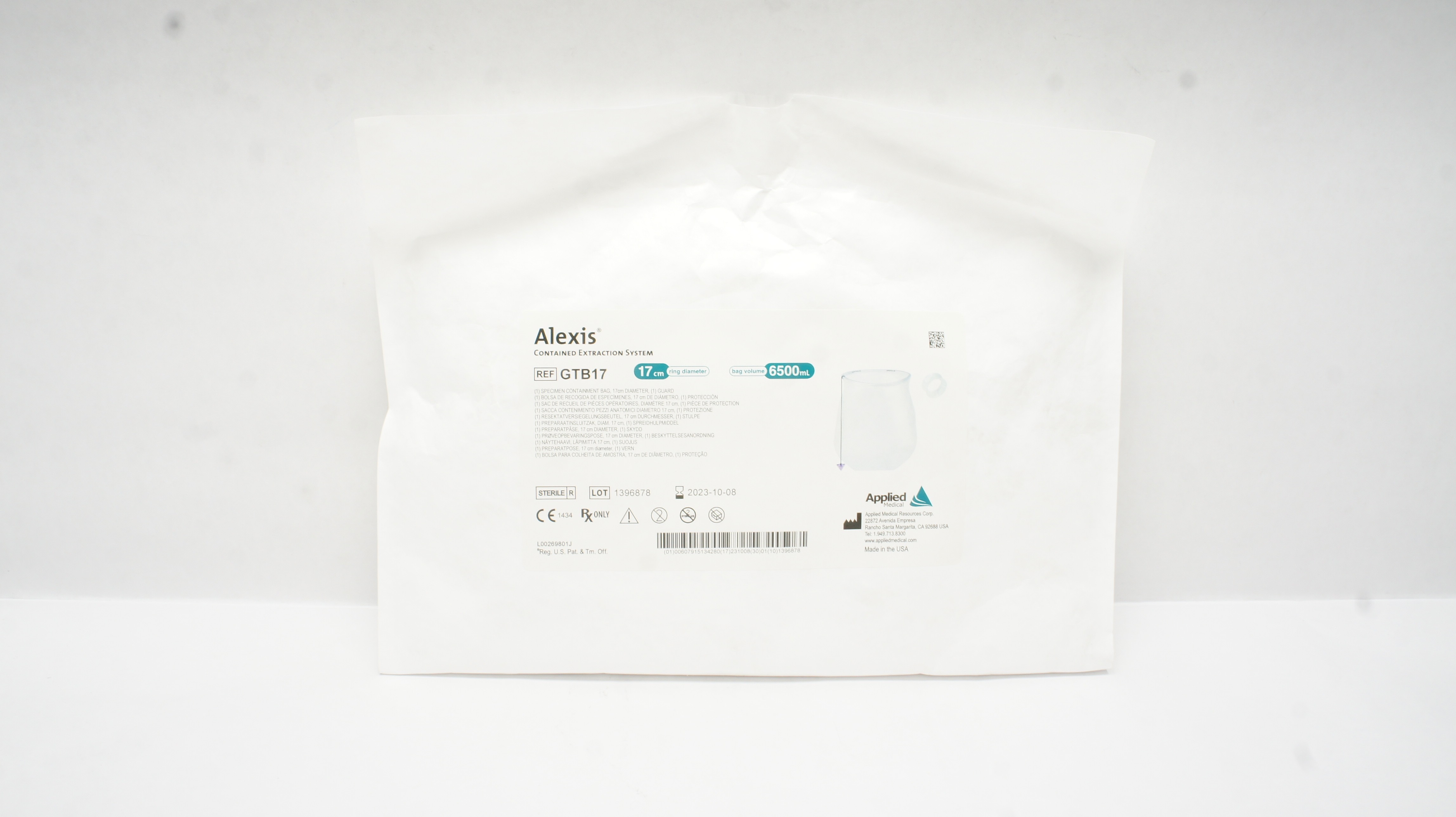 Applied Medical GTB17 Contained Extraction System 17cm,6500mL (x)