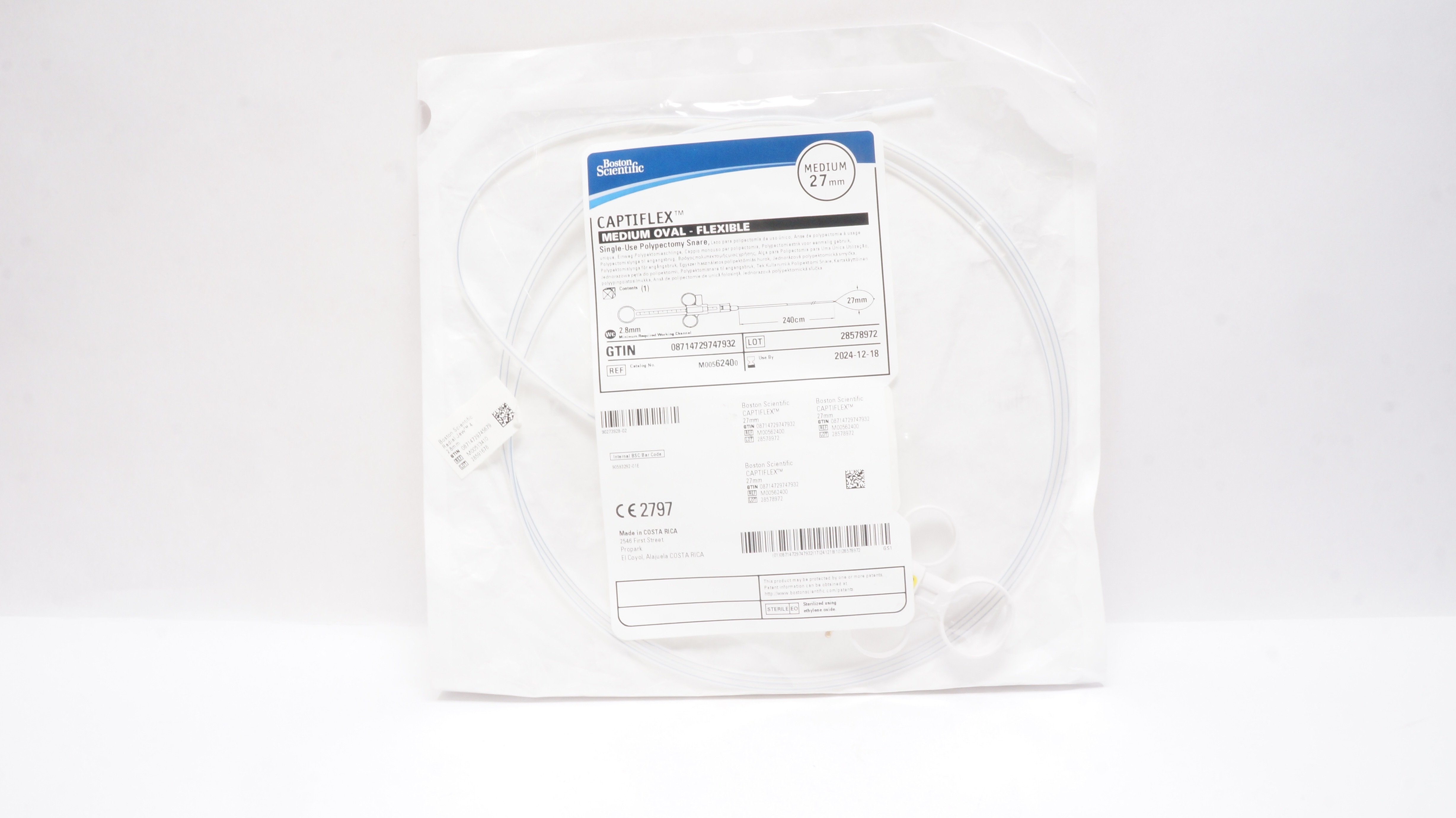 Boston Scientific 6240 Captiflex Polypectomy Snare, Medium 27mm