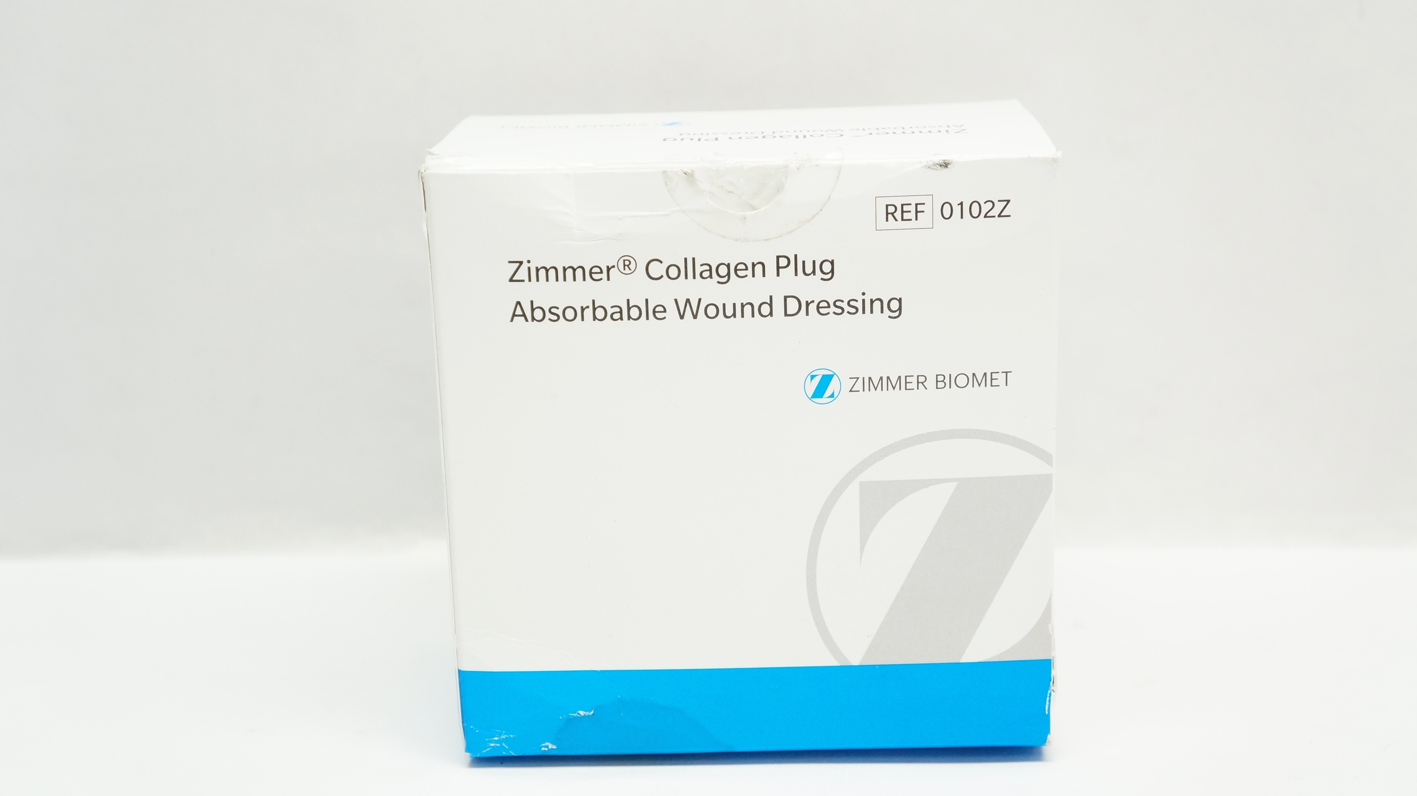 Zimmer 0102Z Collagen Plug Absorbable Wound Dressing 10mm x 20mm (x) - Box of 10