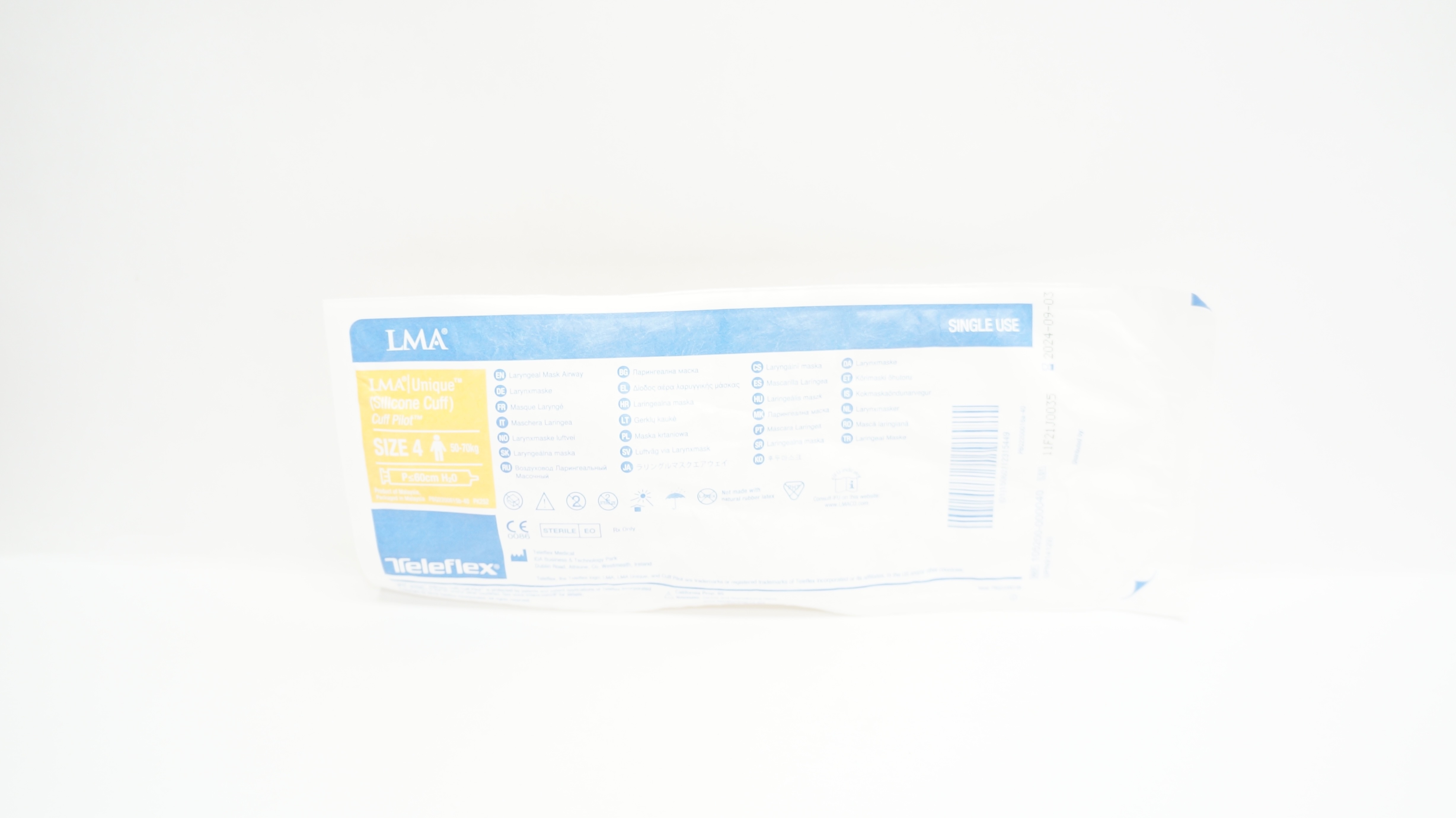 Teleflex 105200-000040 LMA Unique Cuff Pilot Laryngeal Mask Airway Size4 50-70kg