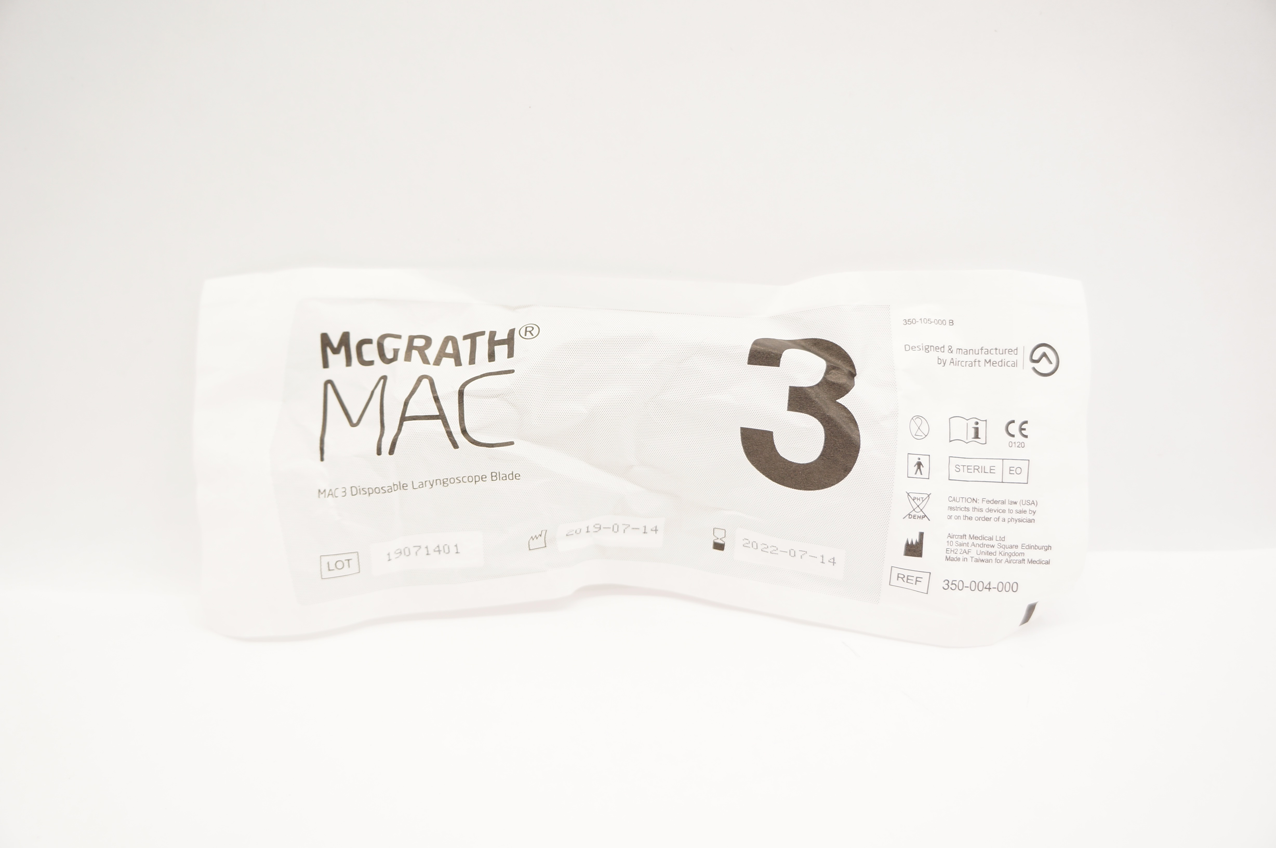 Aircraft Medical 350-004-000 McGRATH MAC 3 Disposable Laryngoscope Blade (x)