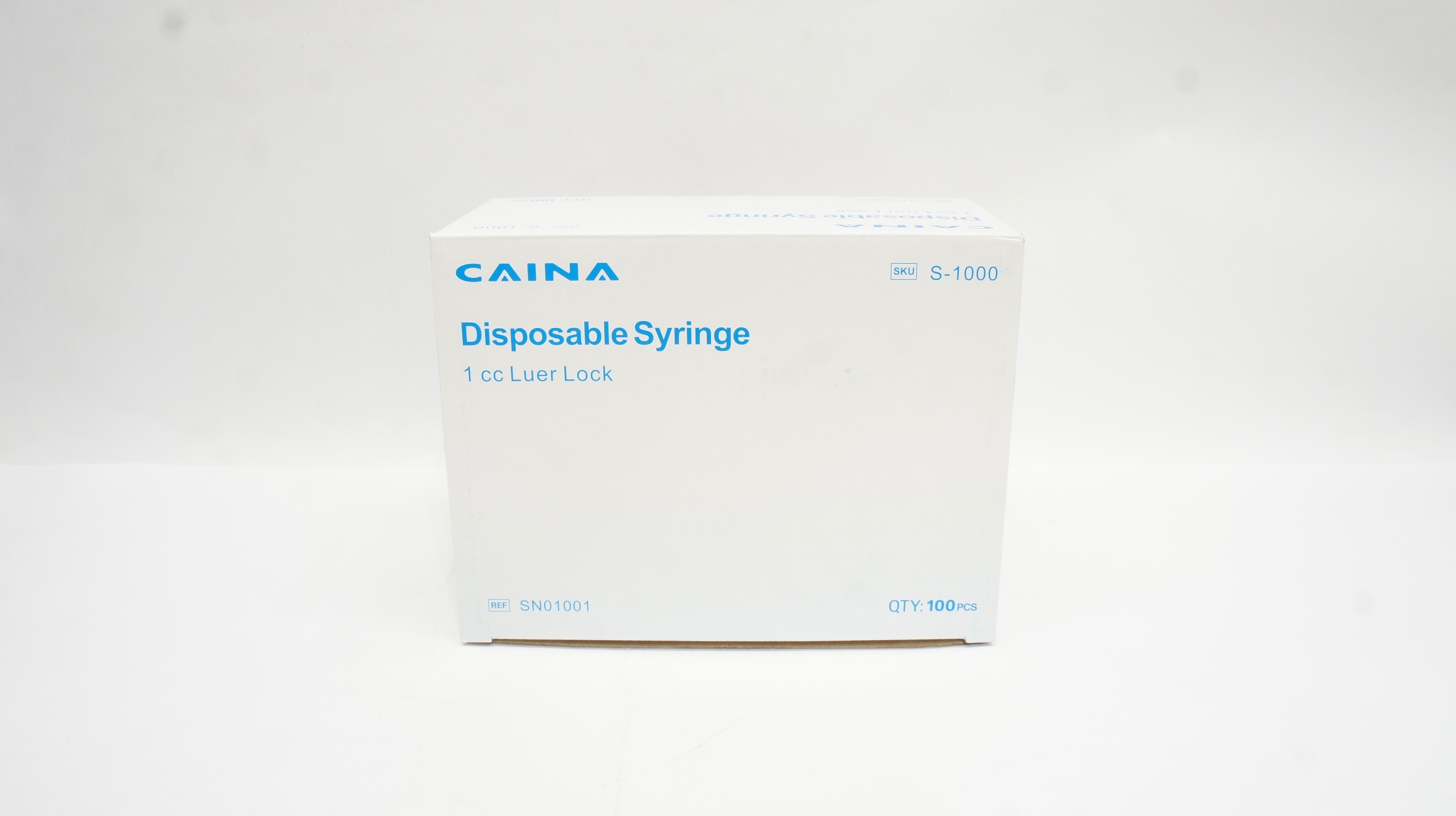 Jiangsu Caina Medical SN01001 Disposable Syringe 1cc Luer Lock - Box of 100