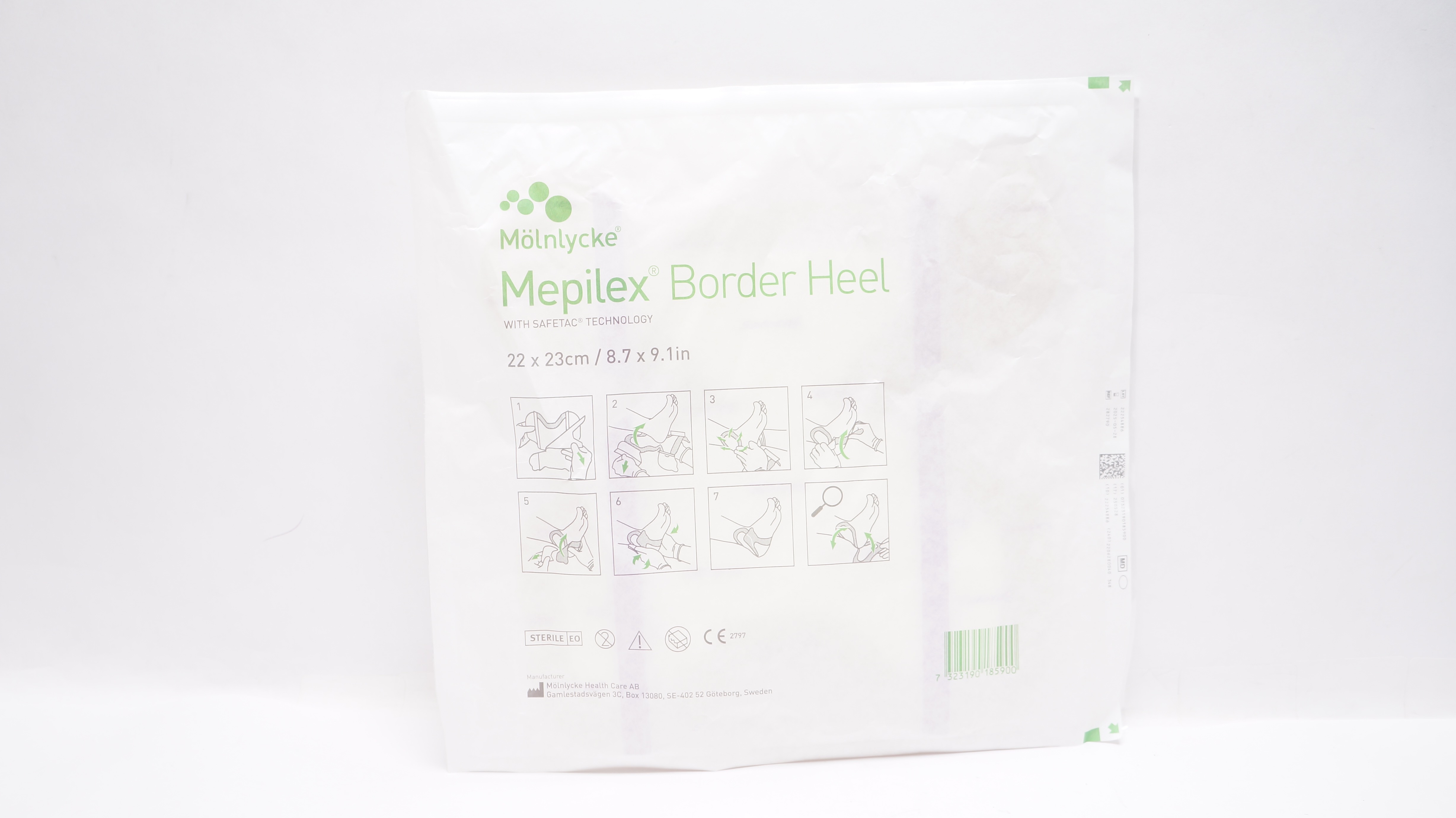Molnlycke 282790 Mepilex Border Heel W/ Safetac Technology 8.7inch x 9.1inch
