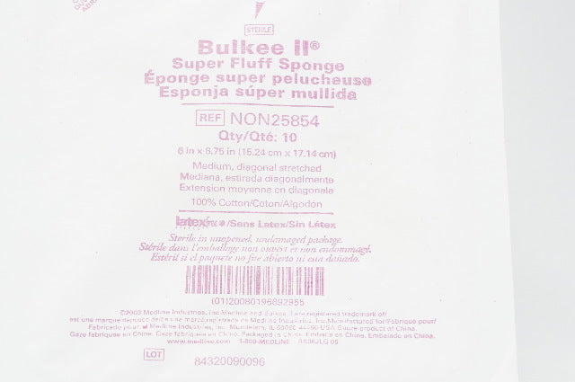 Medline NON25854 Bulkee II Super Fluff Sponge, Medium 6 x 6.75 inch - Pack of 10