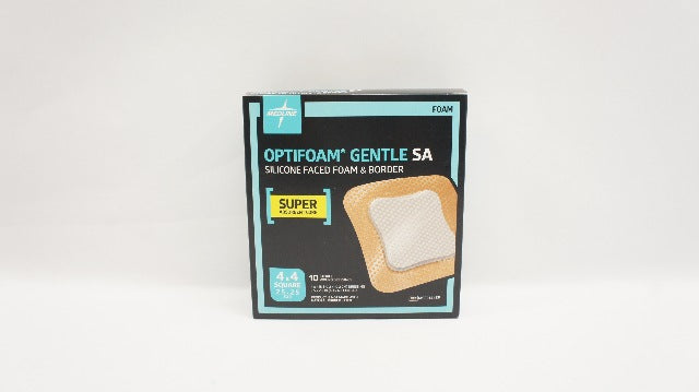 Medline MSC2144EP OPTIFOAM GENTLE SA Silicone Faced Foam&Border 4 x4 - Box of 10