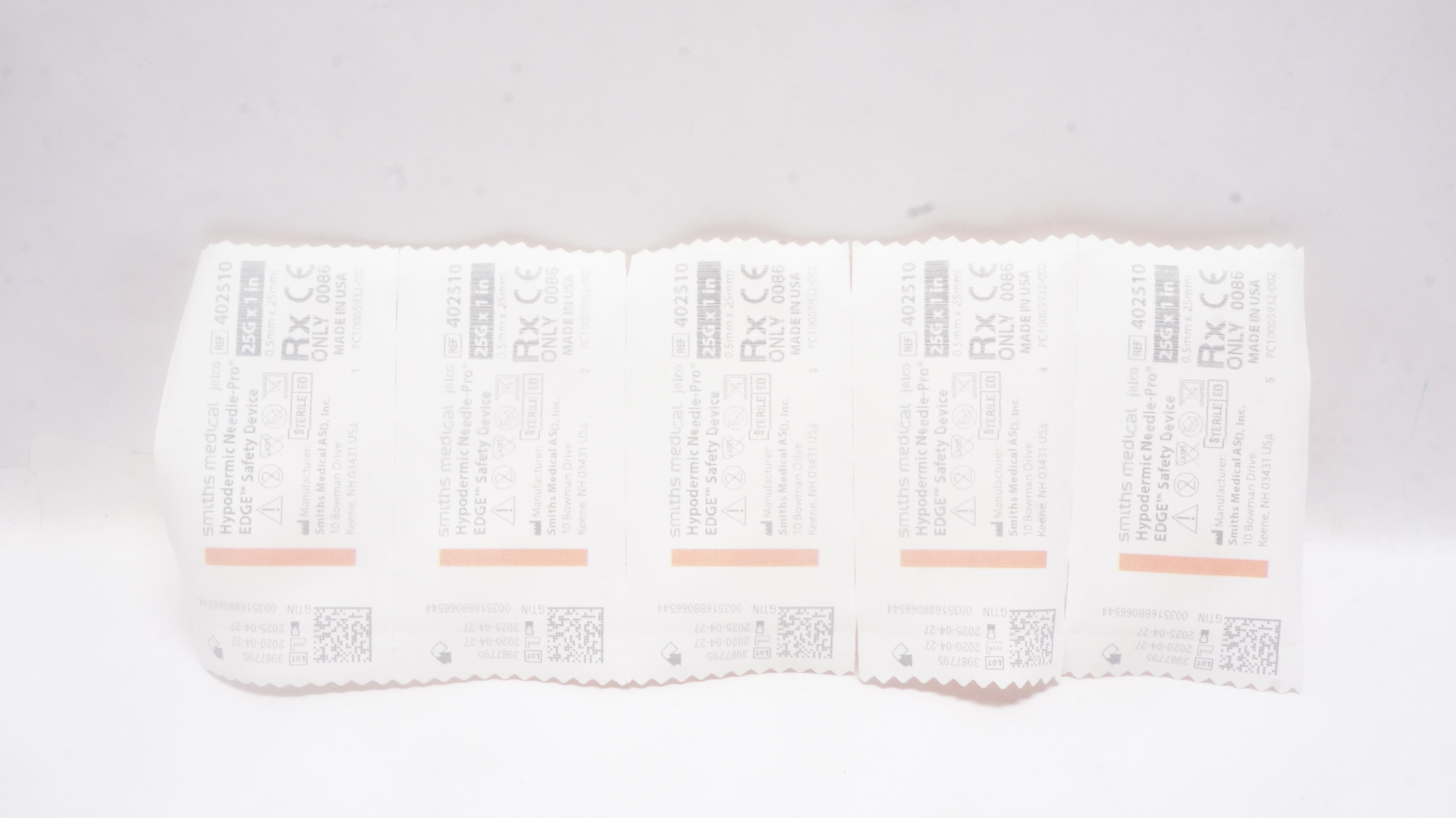 Smiths Medical 402510 Ndle-Pro EDGE, Safety Device 25G x 1inch - Set of 5