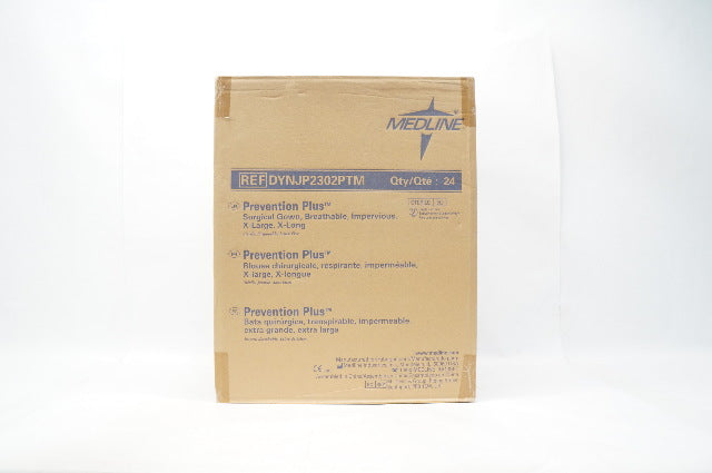 Medline DYNJP2302PTM Prevention Plus Surgical Gown X-Large X-Long - Case of 24