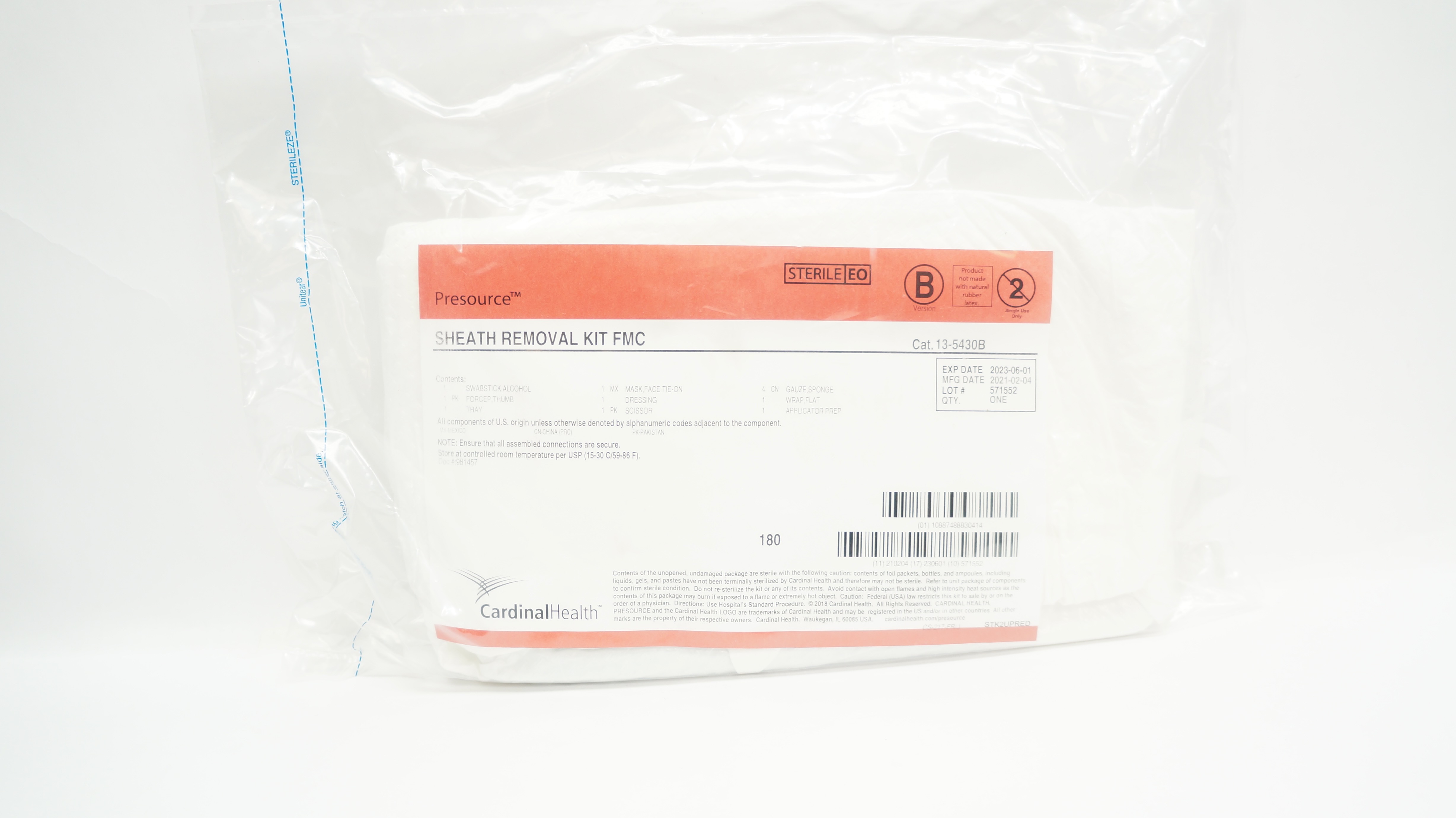 Cardinal Health 13-5430B Presource Sheath Removal Kit FMC (x)