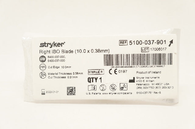 Stryker 5100-037-901 Right IBO Blade (10.0 x 0.38 mm) (x)