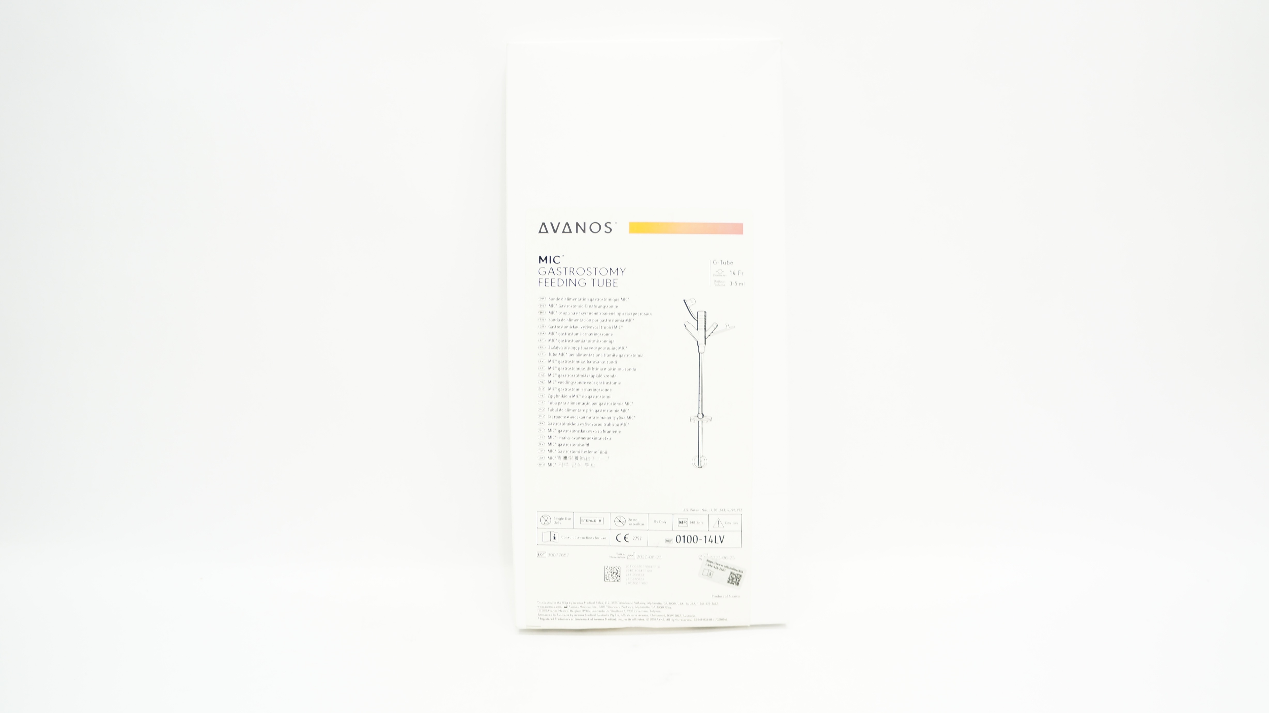 Avanos 0100-14LV MIC Gastrostomy Feeding G-Tube 14Fr x 3-5ml (x)