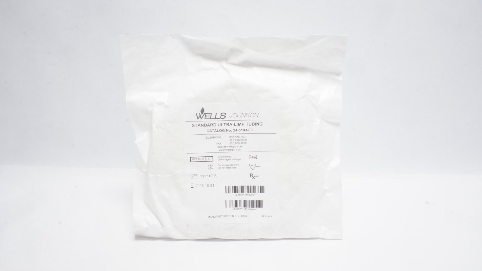 Wells Johnson 24-5103-00 Standard Ultra-Limp Tubing Latex