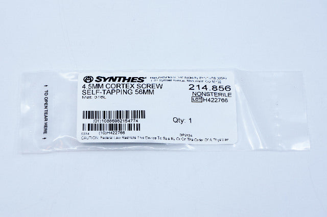 Synthes 214.856 4.5mm Cortex Screw Self-Tapping 56mm