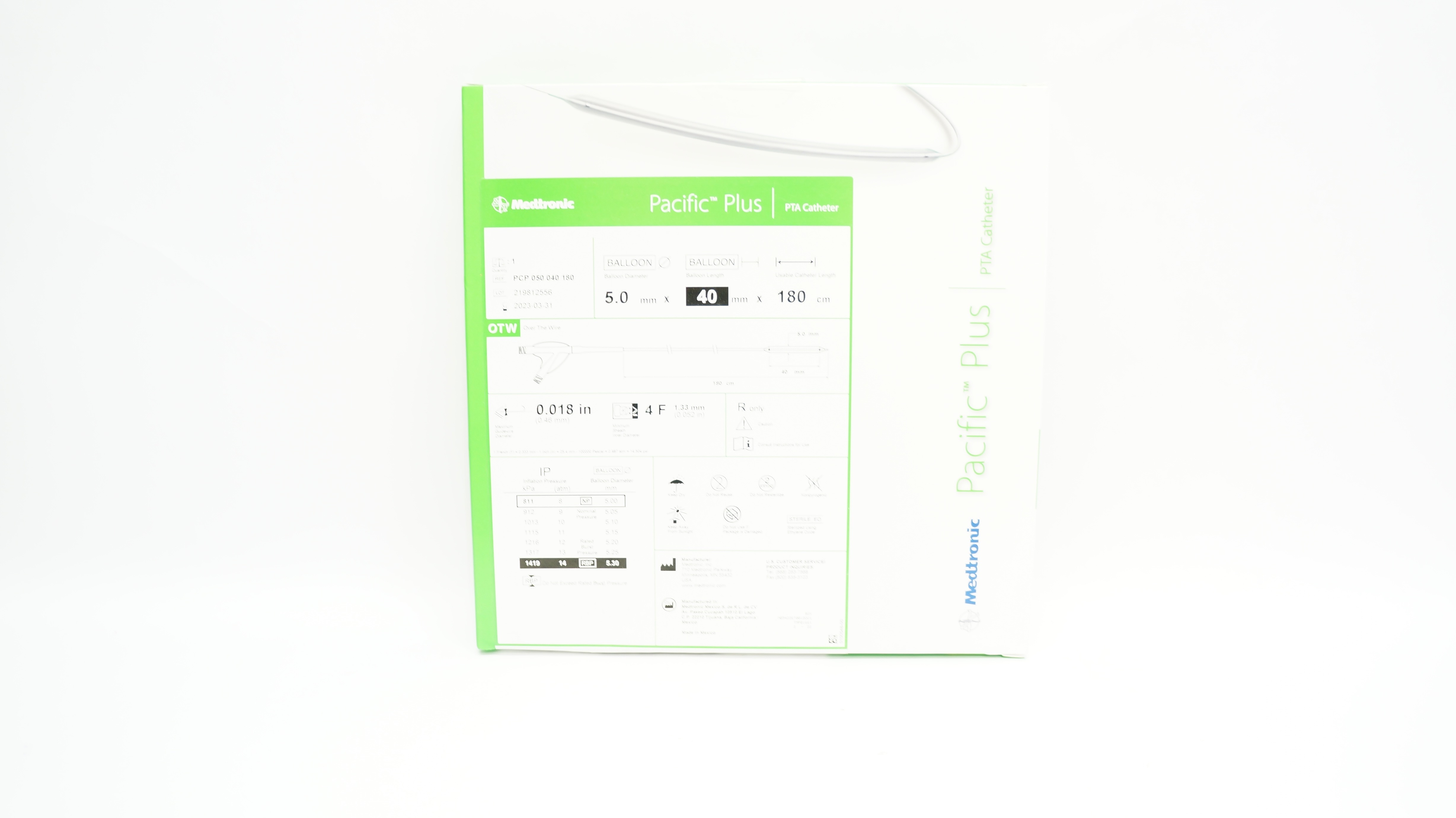 Medtronic PCP 050 040 180 Pacific Plus PTA Cath. 5.0mmx 40mmx 180cm (x)
