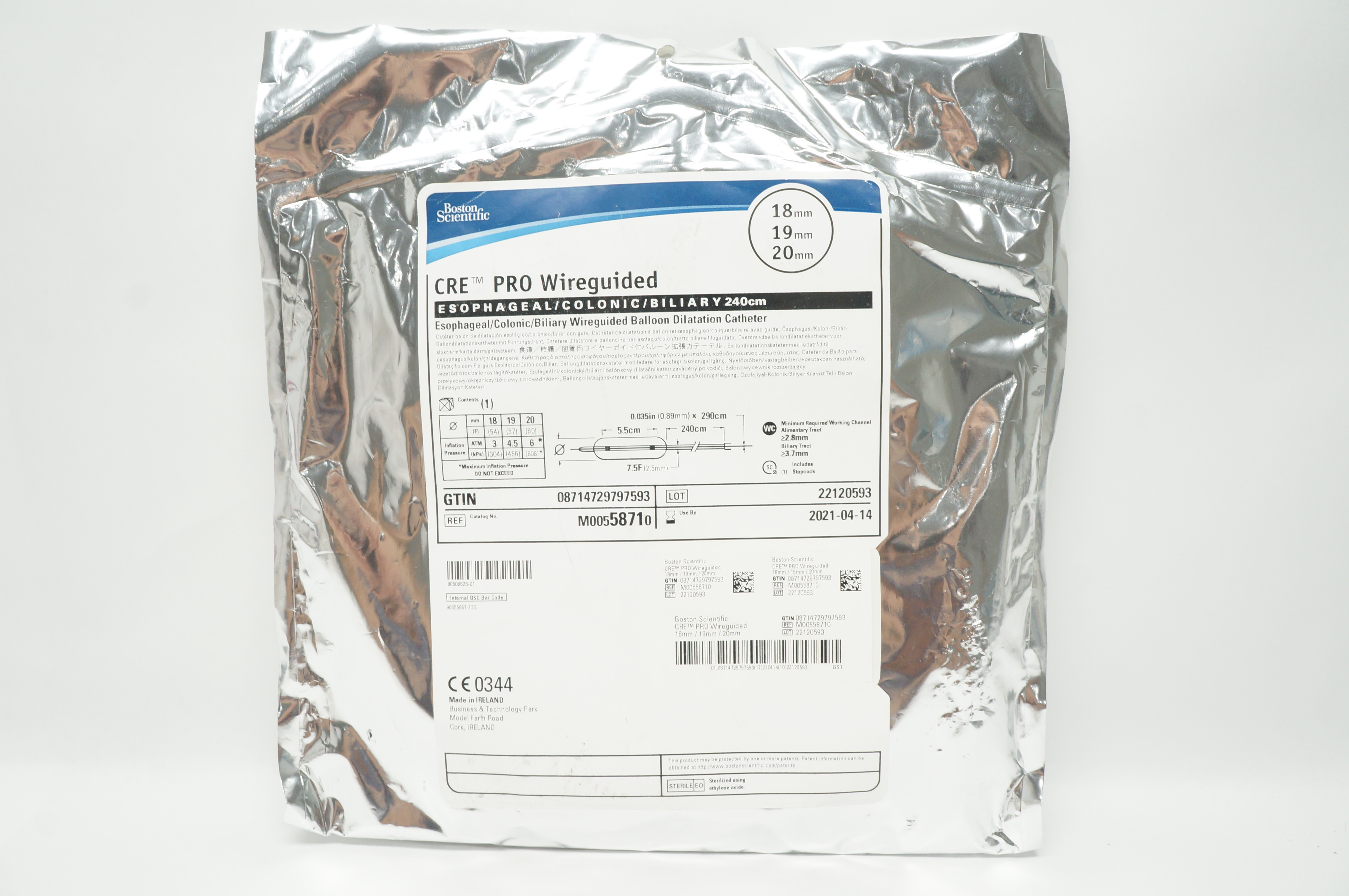 Boston Scientific 5871 CRE PRO Wireguided Dilatation Cath. 18/19/20mm (x)