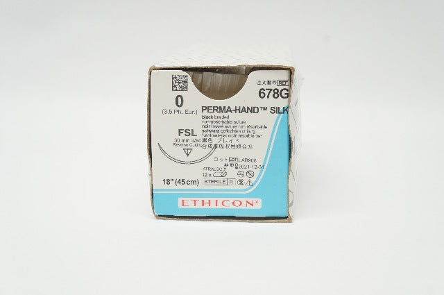 Ethicon 678G 0 Perma-Hand FSL 30mm 3/8c Reverse Cutting 18inch - Box of 12 (x)