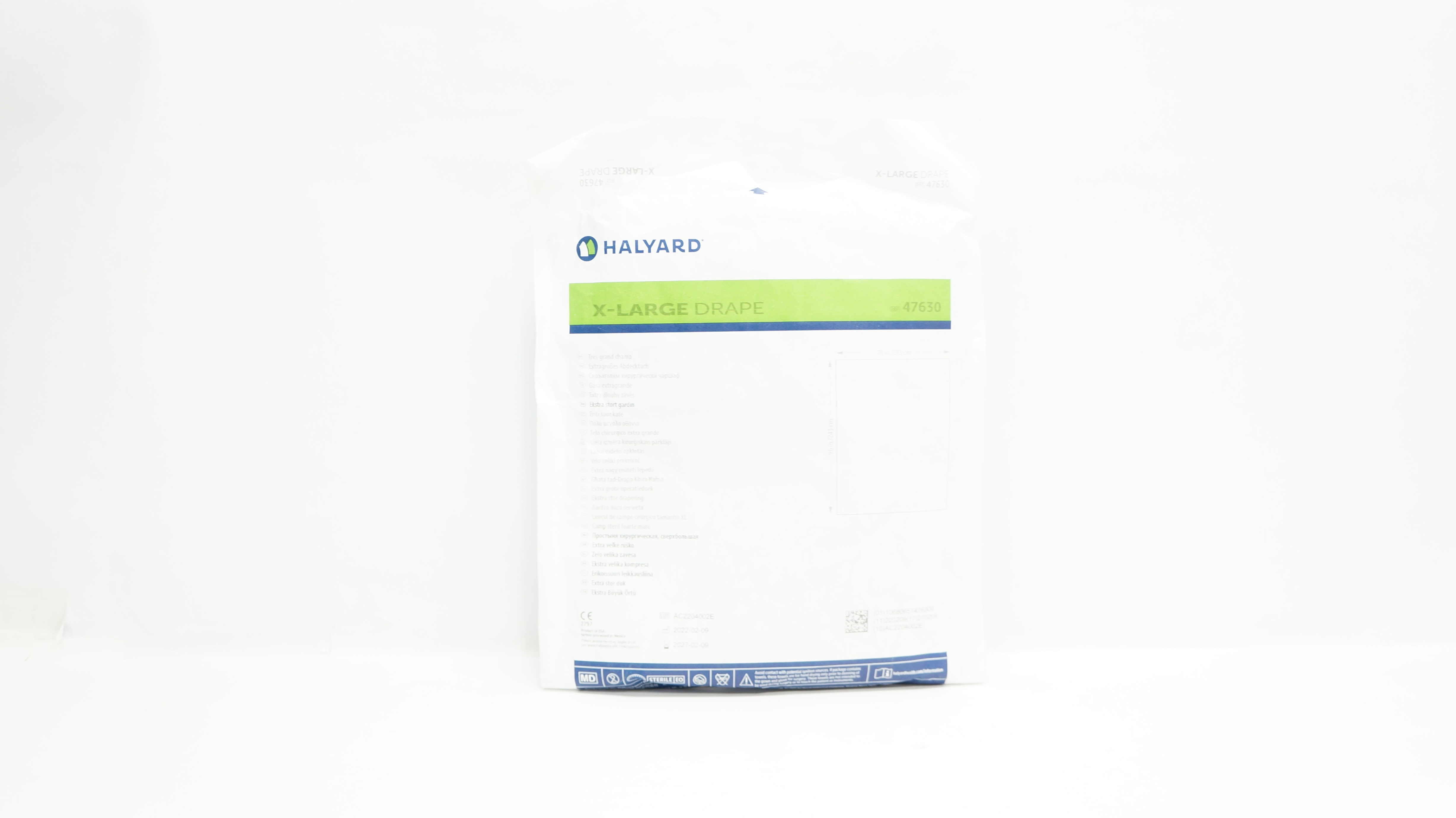 Halyard 47630 X-Large Drape, 76inch x 96inch
