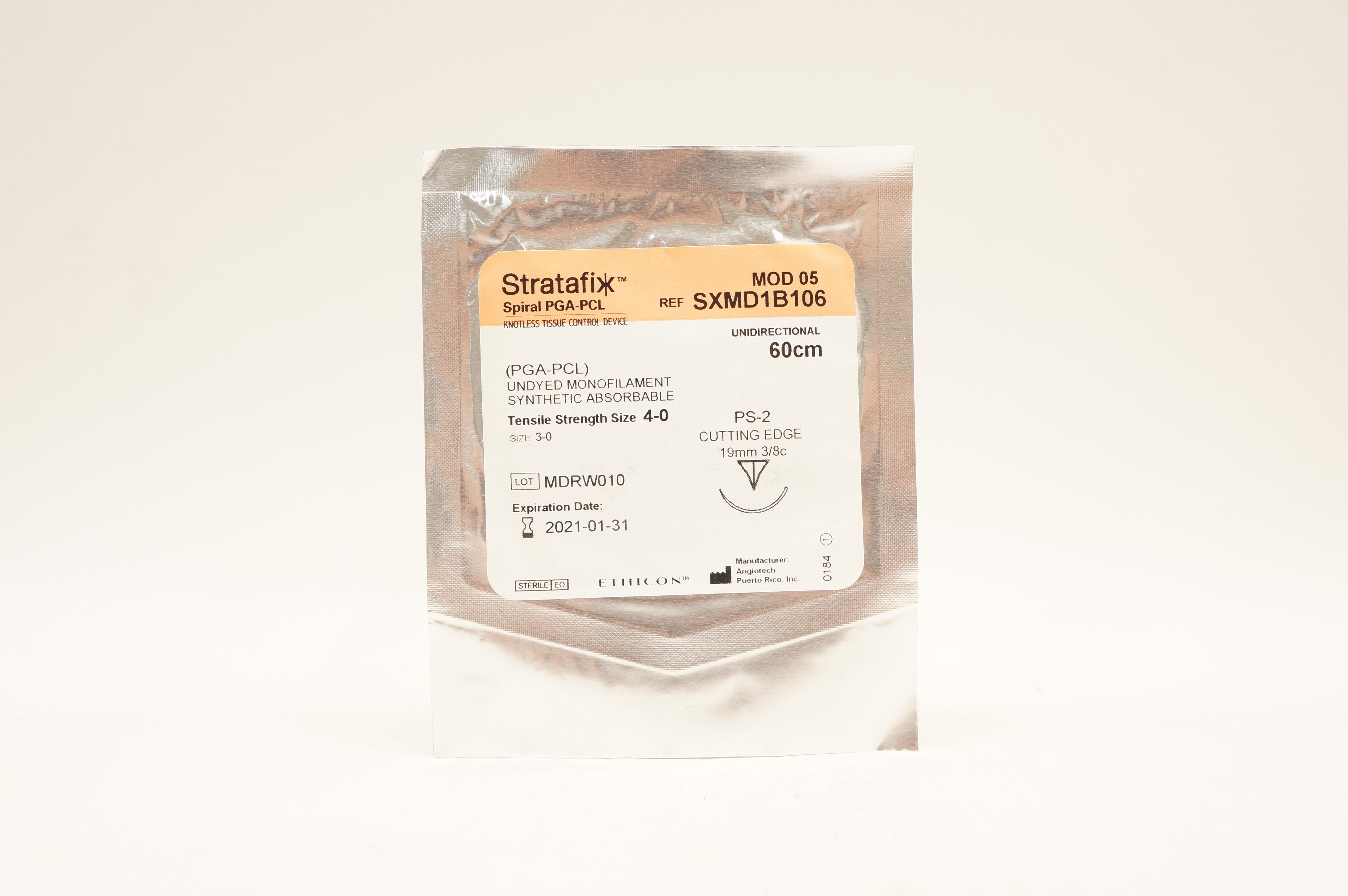 Ethicon SXMD1B106 4-0 Stratafix Monofilament PS-2 19mm 3/8c 60cm (x)