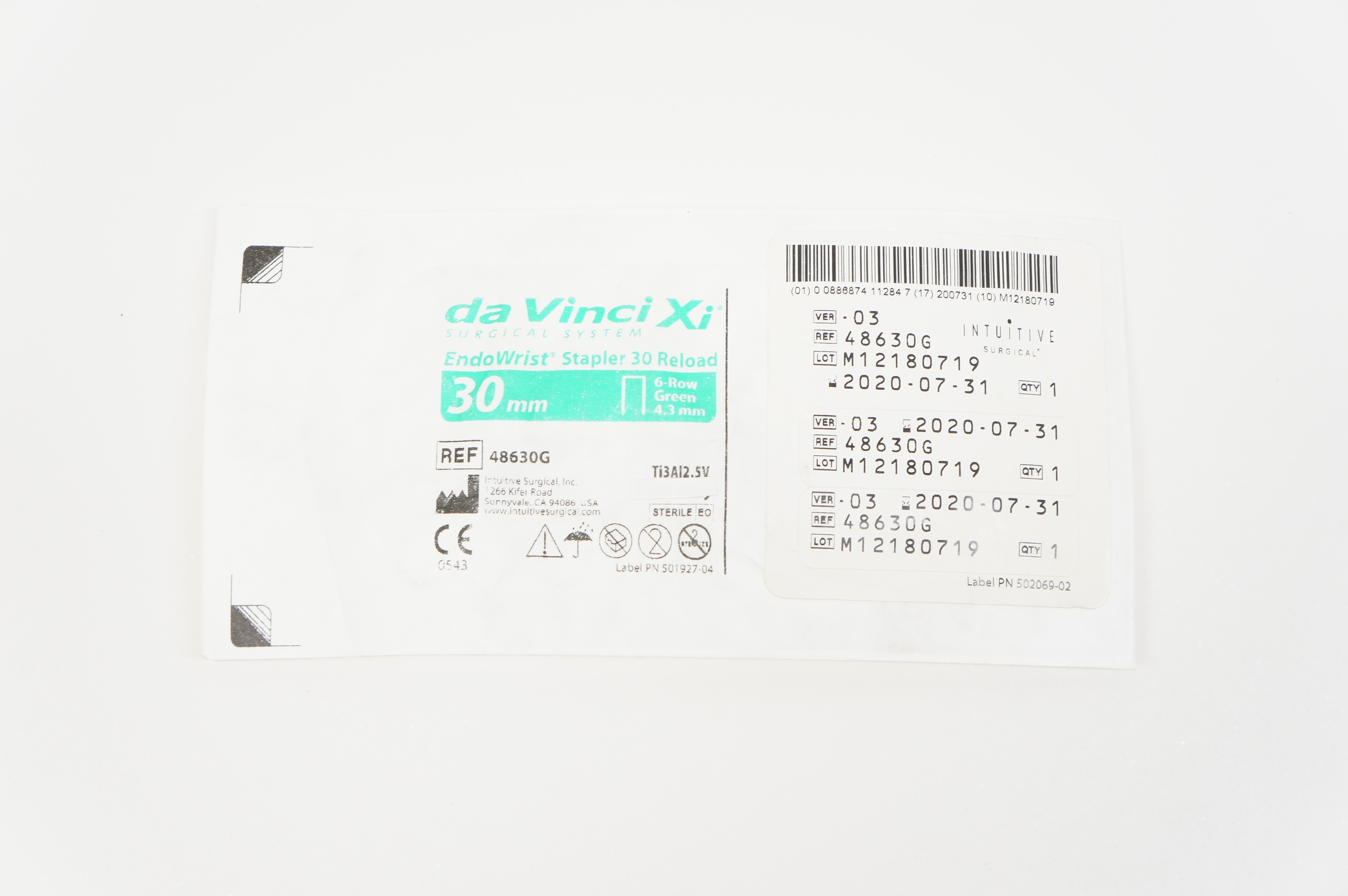 Intuitive Surgical 48630G Da Vinci XI EndoWrist Stapler 30 Reload 30mm, 6-Row