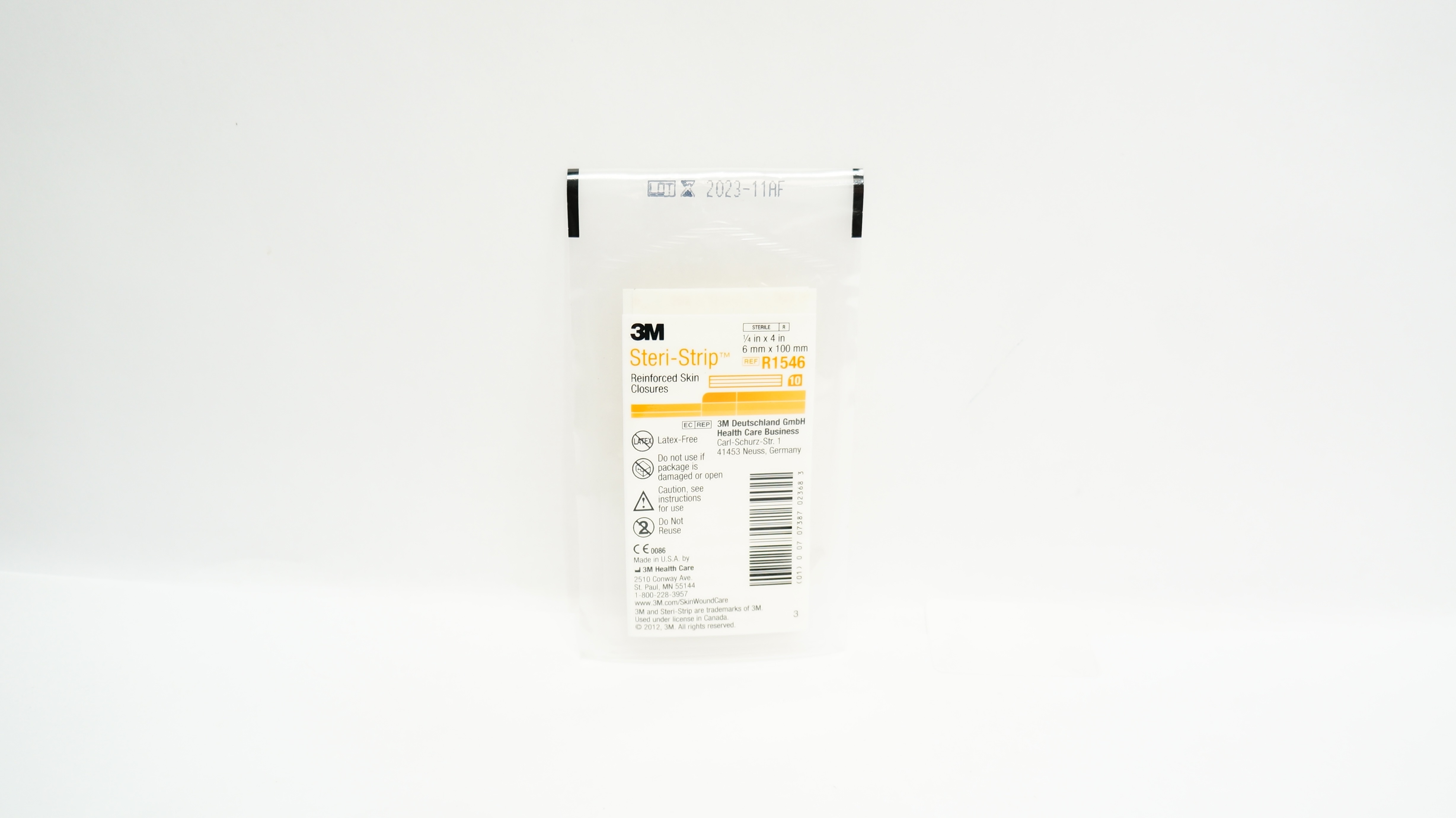 3M R1546 Steri-Strip Reinforced Skin Closures 1/4inch x 4inch - Pack of 10