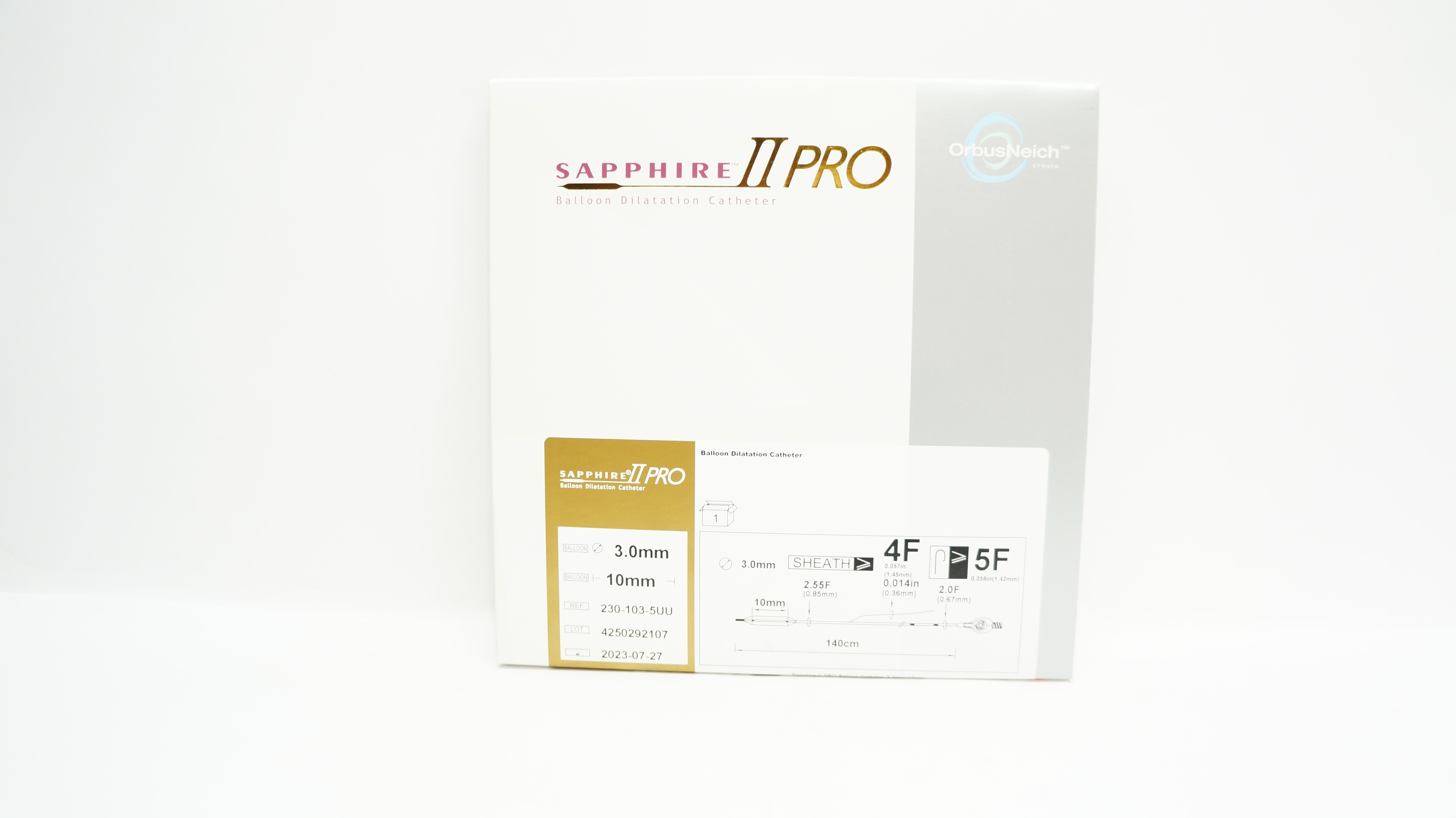 OrbusNeich 230-103-5UU Sapphire II Pro Balloon Dilatation Cath. 3.0mm x 10mm (x)