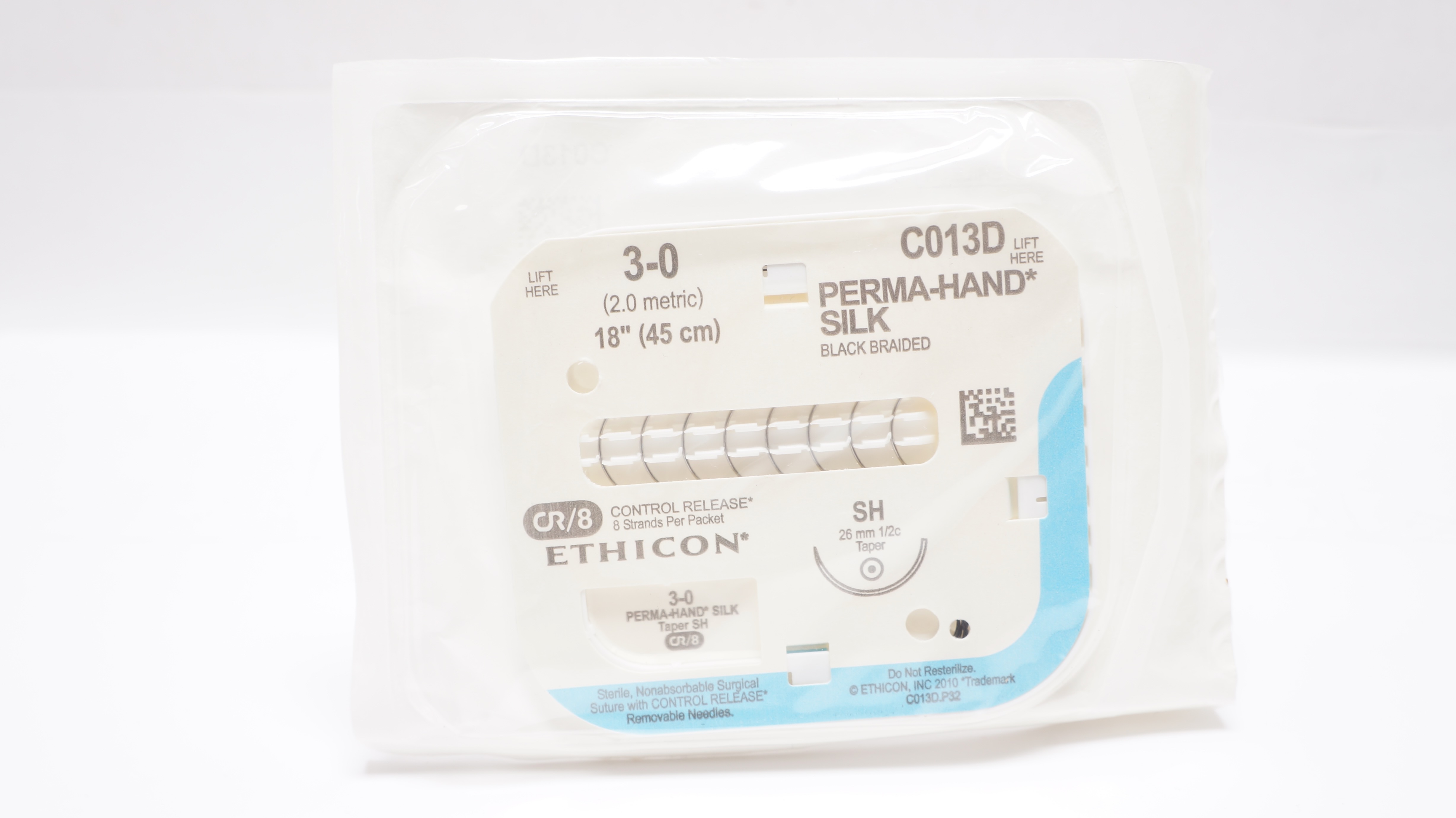 Ethicon C013D 3-0 PERMA-HAND SILK, SH, 26mm 1/2c Taper, 18inch