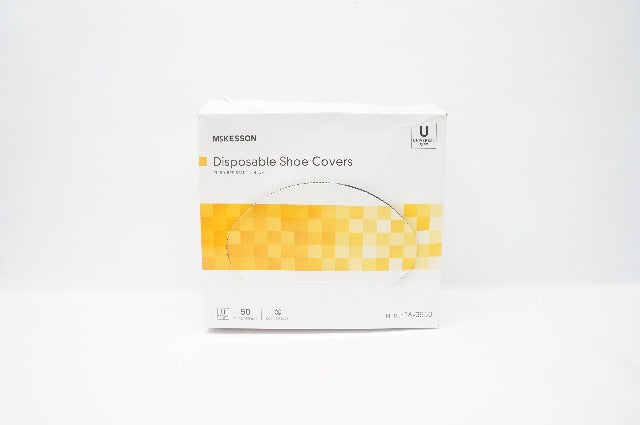 McKesson 16-3550 Fluid-Resistant Blue Shoe Cover Universal Size - Box of 100