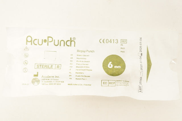 Acuderm P6/P625/P650 Acu Punch Biopsy Punch 6mm