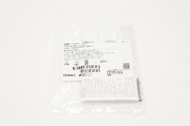 Biomet 110007636 Cannulated Screw 5.0mm x 30mm