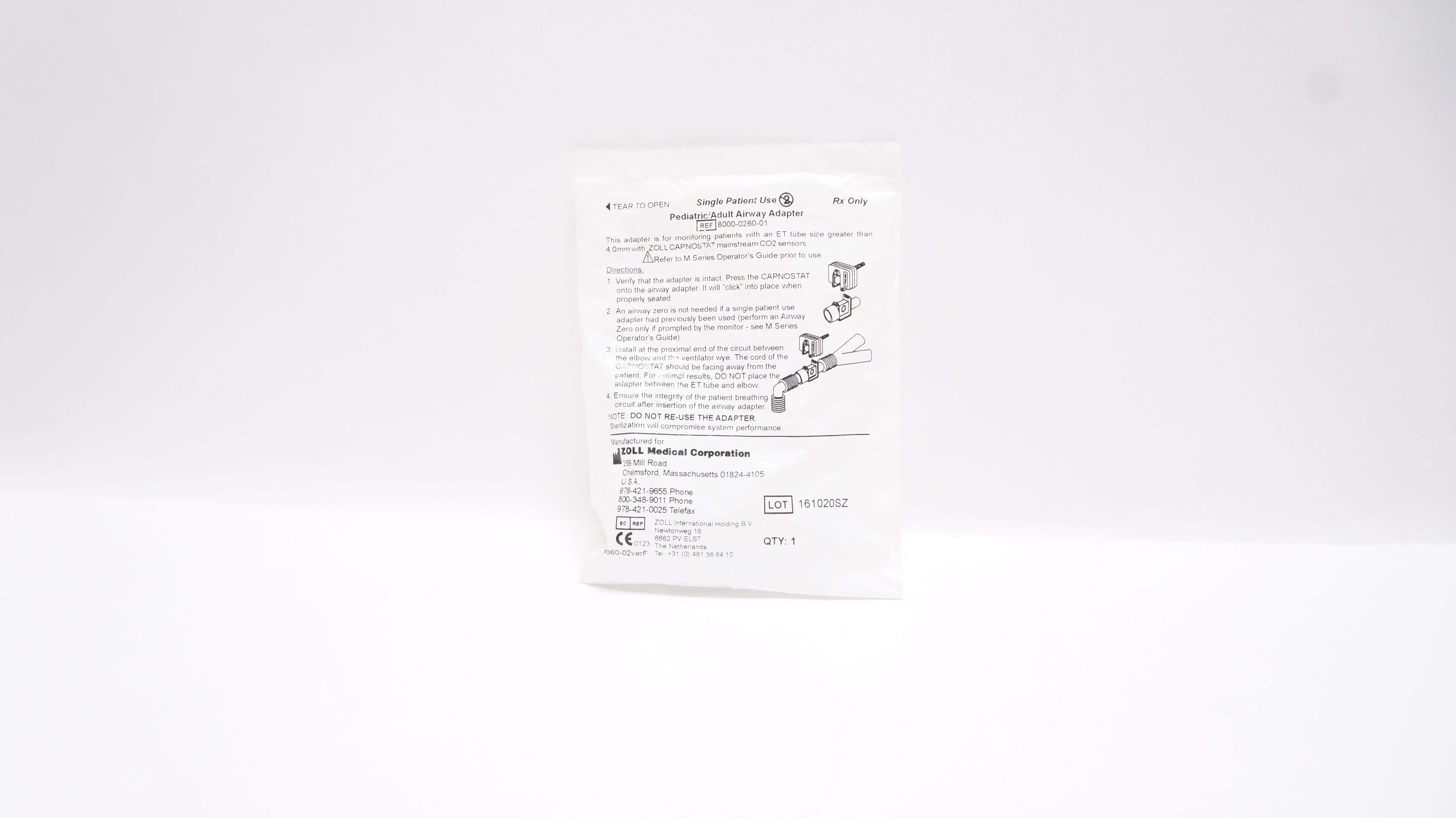 Zoll Medical 8000-0260-01 Pediatric/Adult Airway Adapter