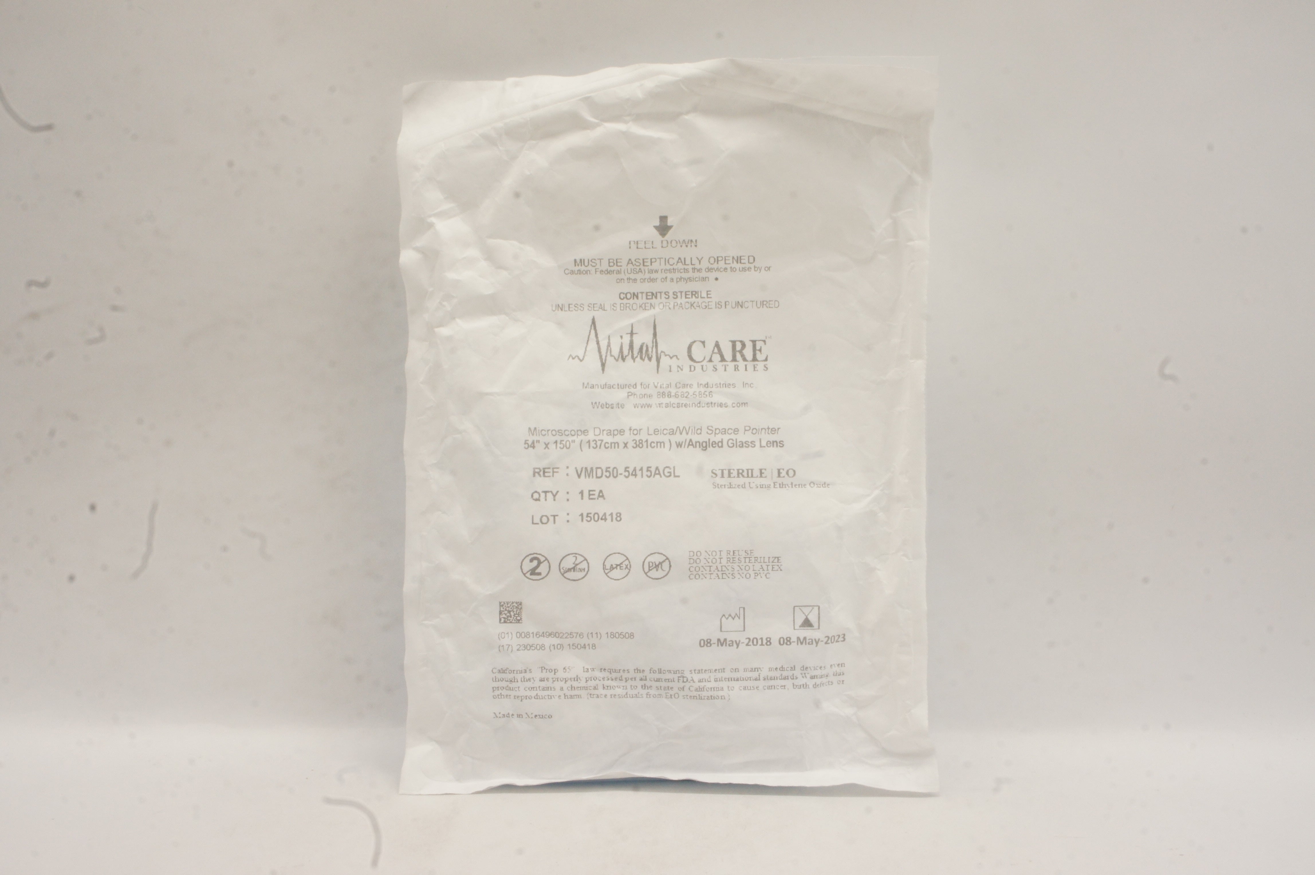 Vital Care VMD50-5415AGL Microscope Drape for Leica/Wild Space Pointer 54x150in