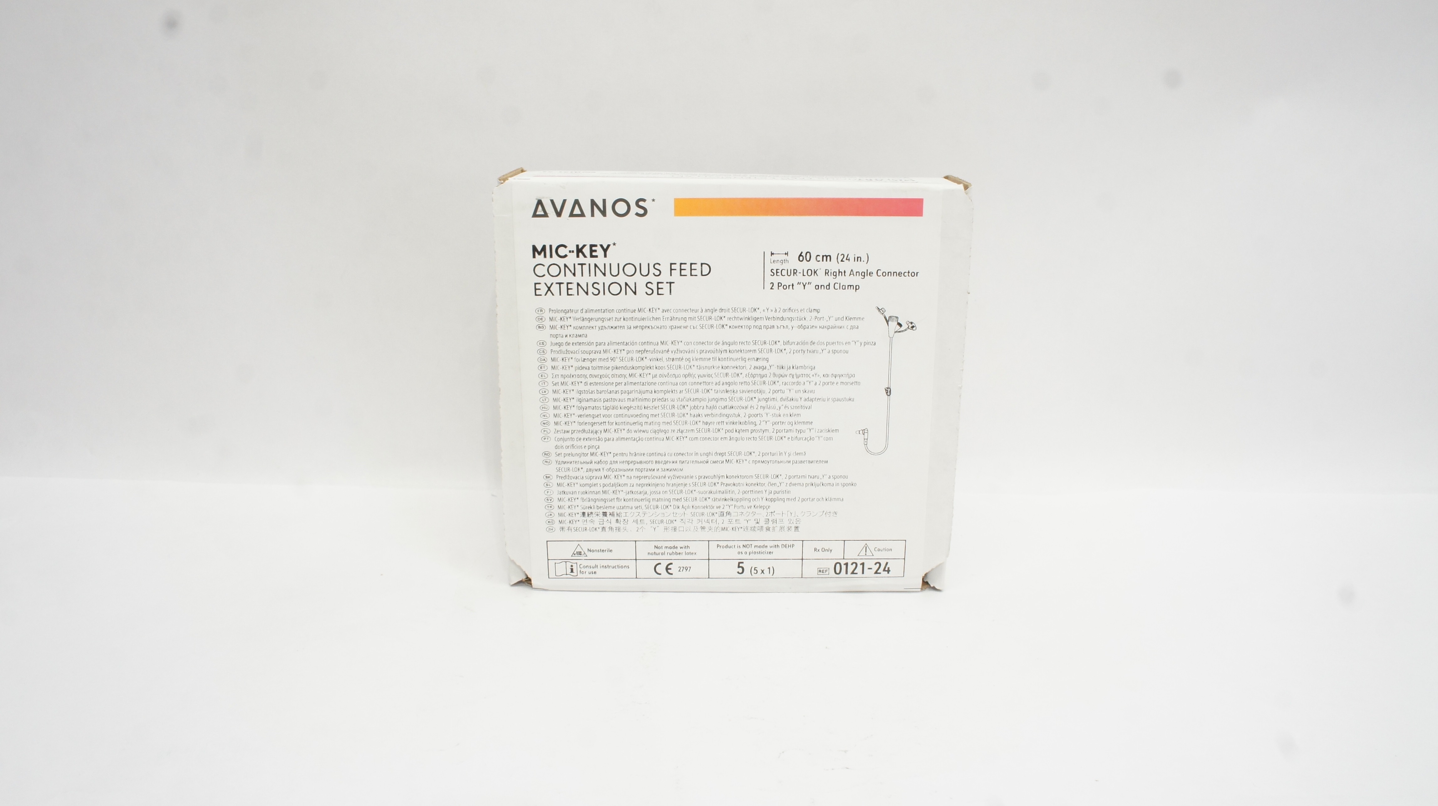 Avanos 0121-24 MIC-KEY Contonuous Feed Extension Set 24 inch - Box of 5