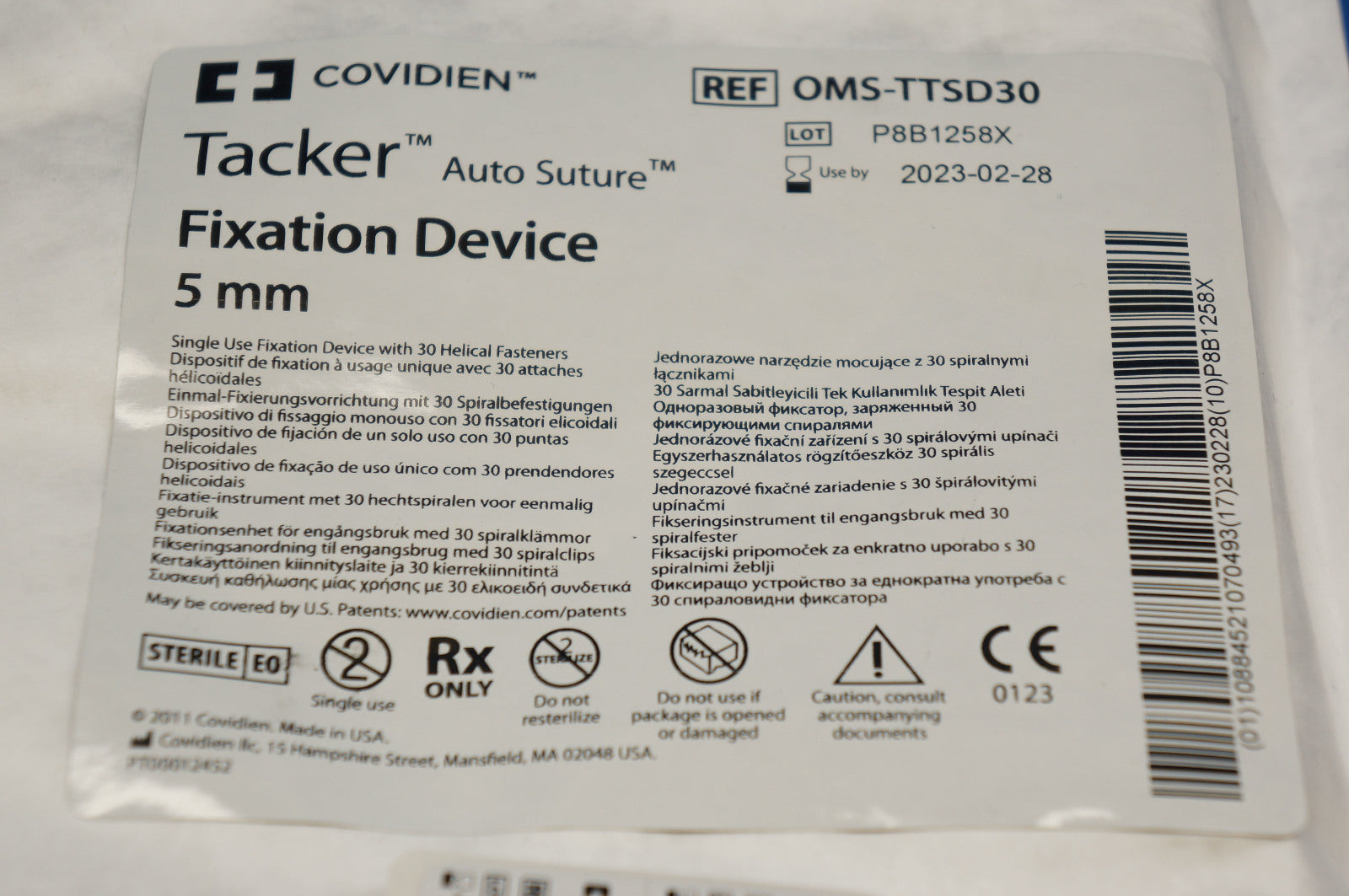 Covidien OMS-TTSD30 Tracker Fixation Device 5mm (x)