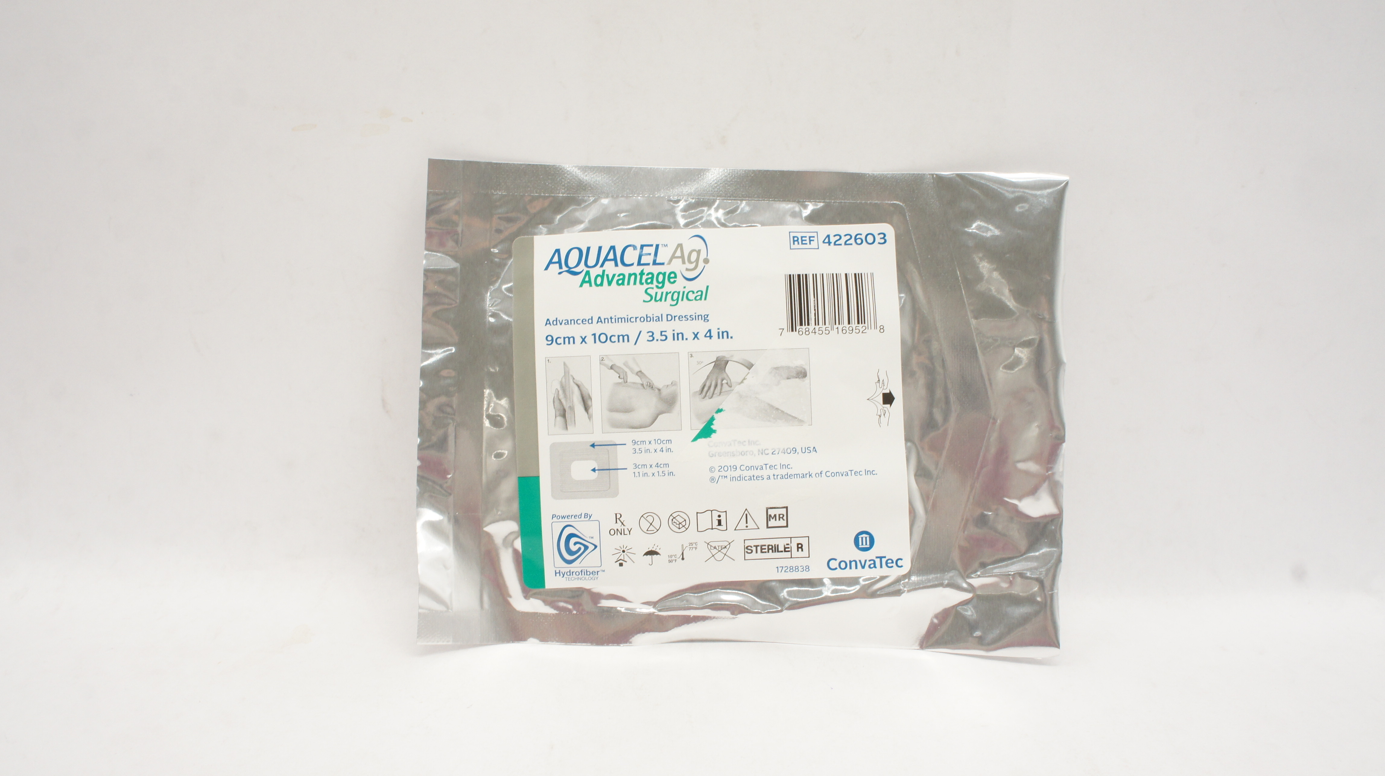 ConvaTec 422603 Aquacel Ag Advanced Antimicrobial Dressing 3.5inch x 4inch (x)