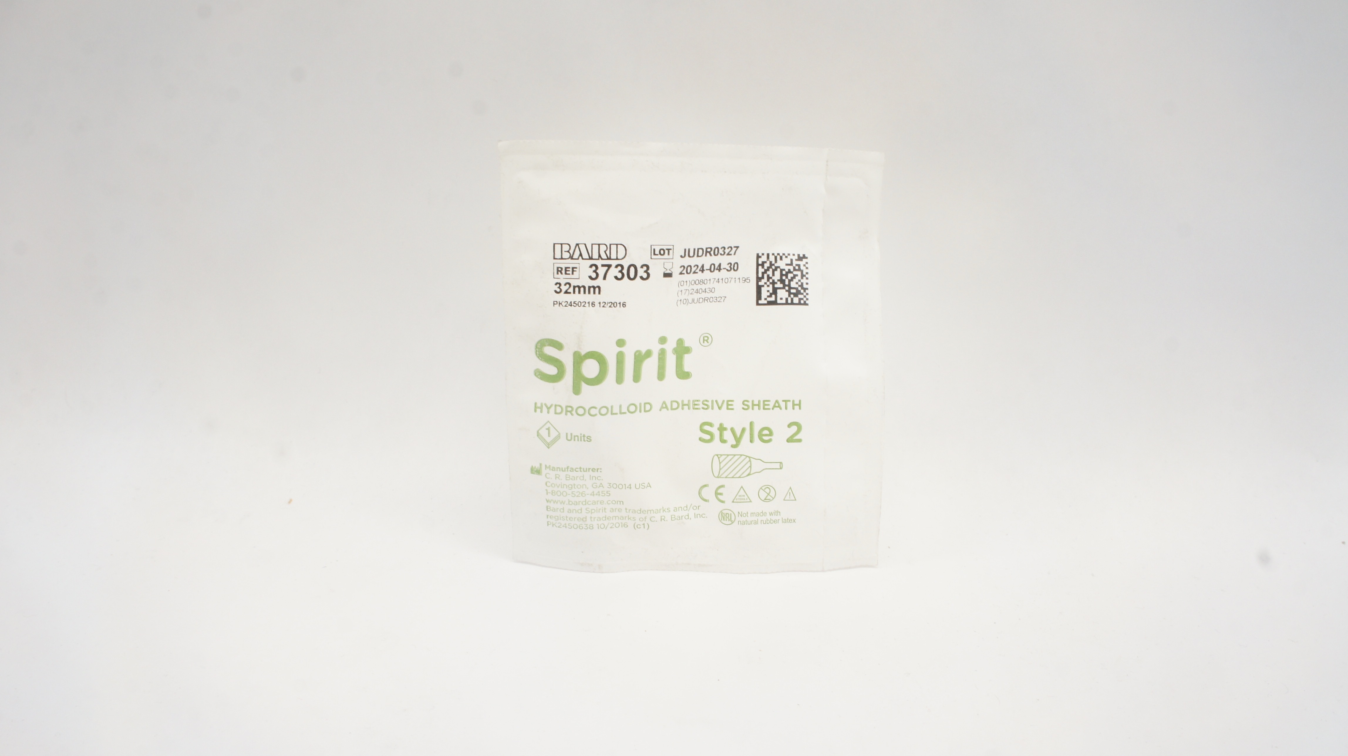 Bard 37303 Spirit Hydrocolloid Adhesive Sheath Style 2, 32mm