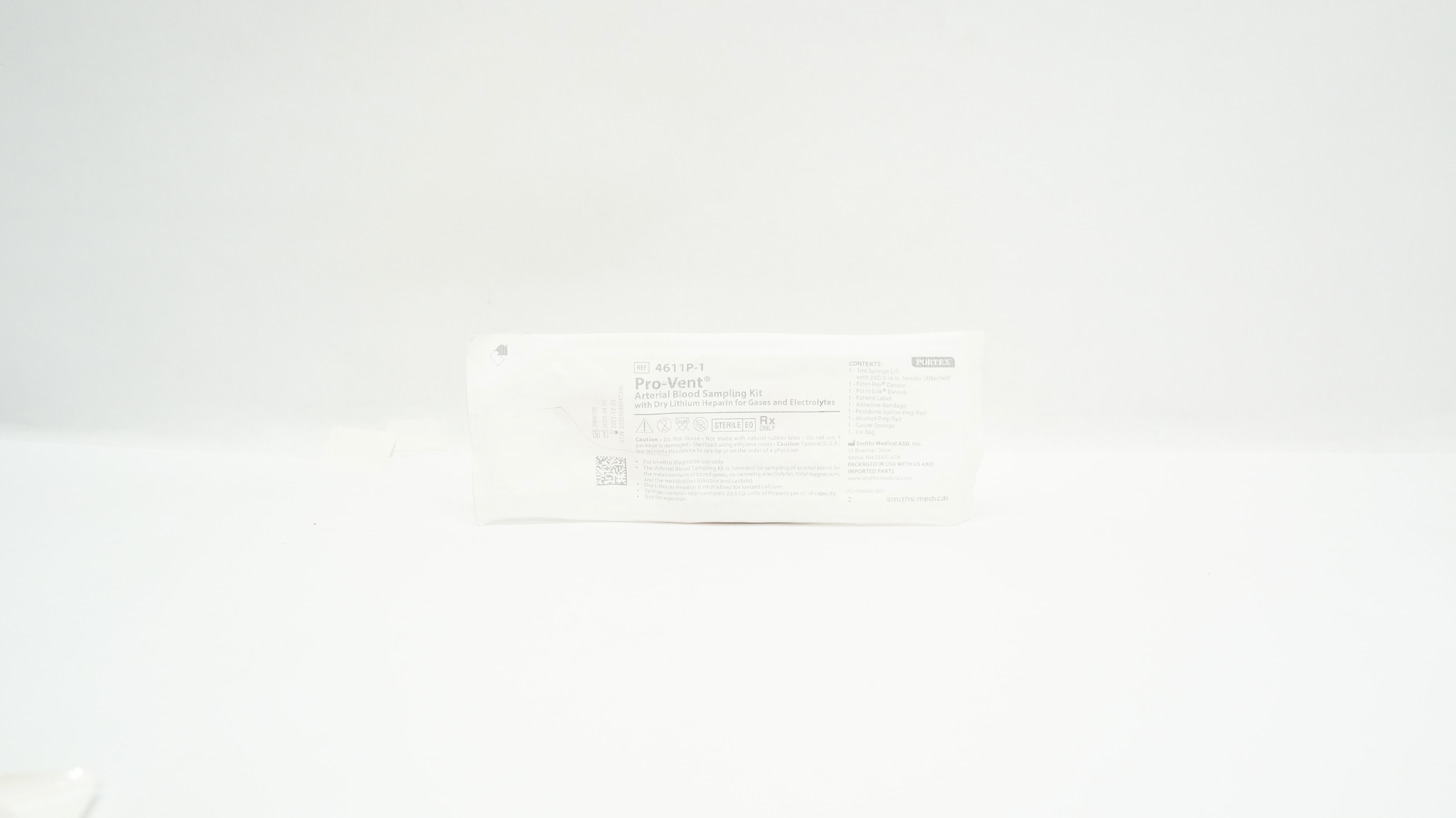 Smiths Medical 4611P-1 Portex Pro-Vent Arterial Blood Sampling Kit (x)