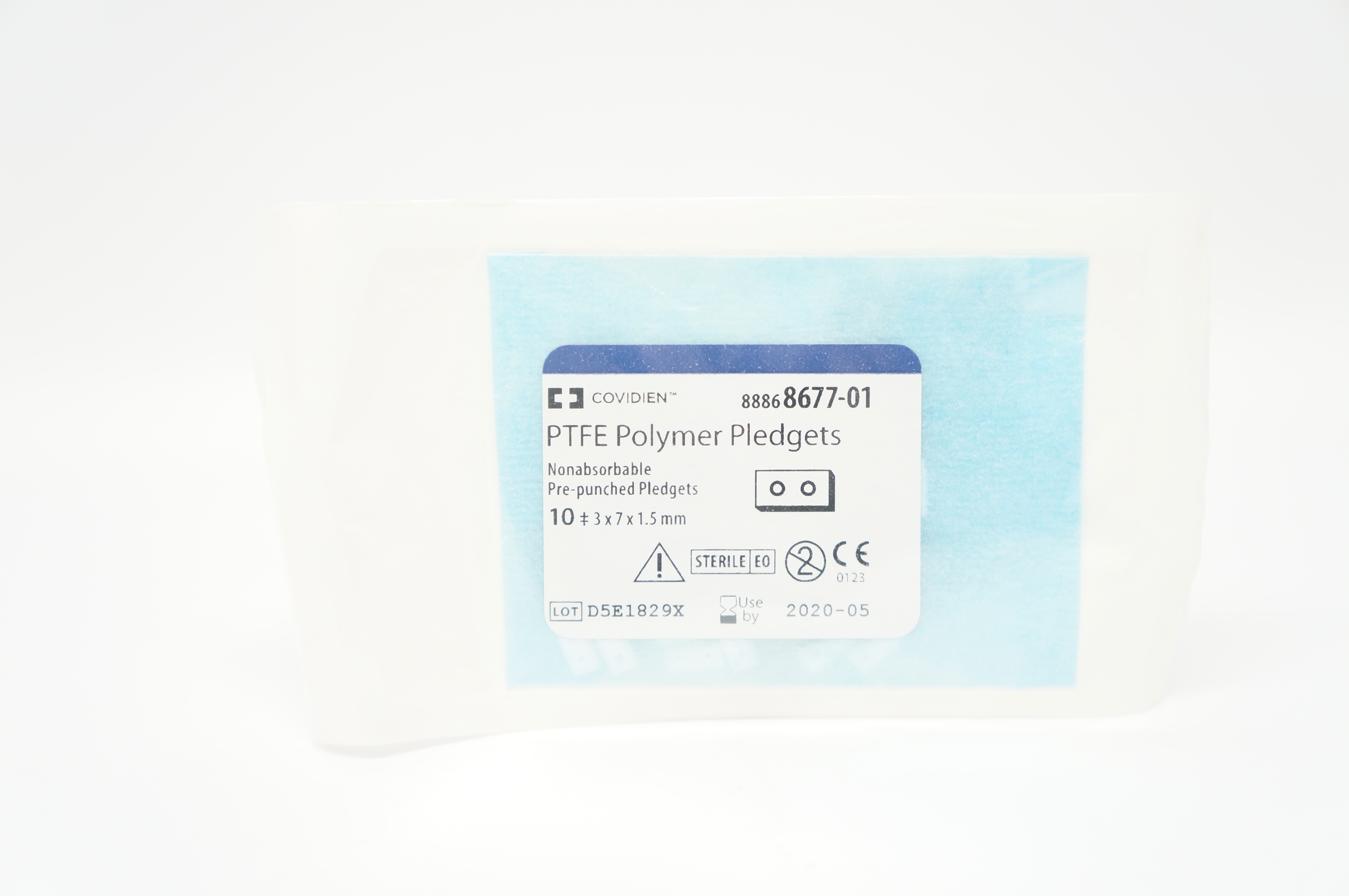 Covidien 8677-01 PTFE Polymer Pledgets 3 x 7 x 1.5mm (x) - Packet of 10