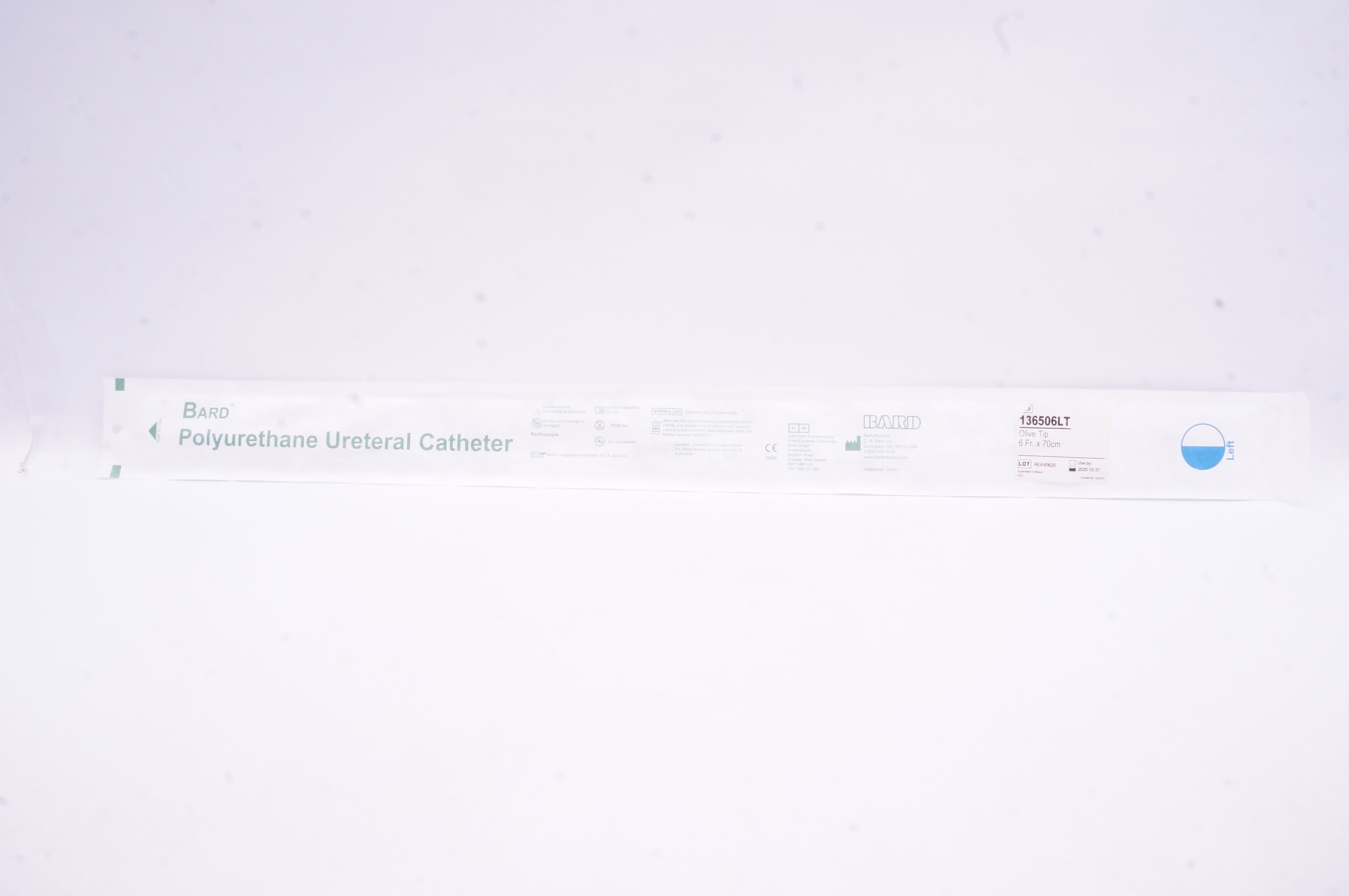 Bard 36506LT Polyurethane Ureteral Cath. Olive Tip Left 6 Fr. x 70 cm (x)