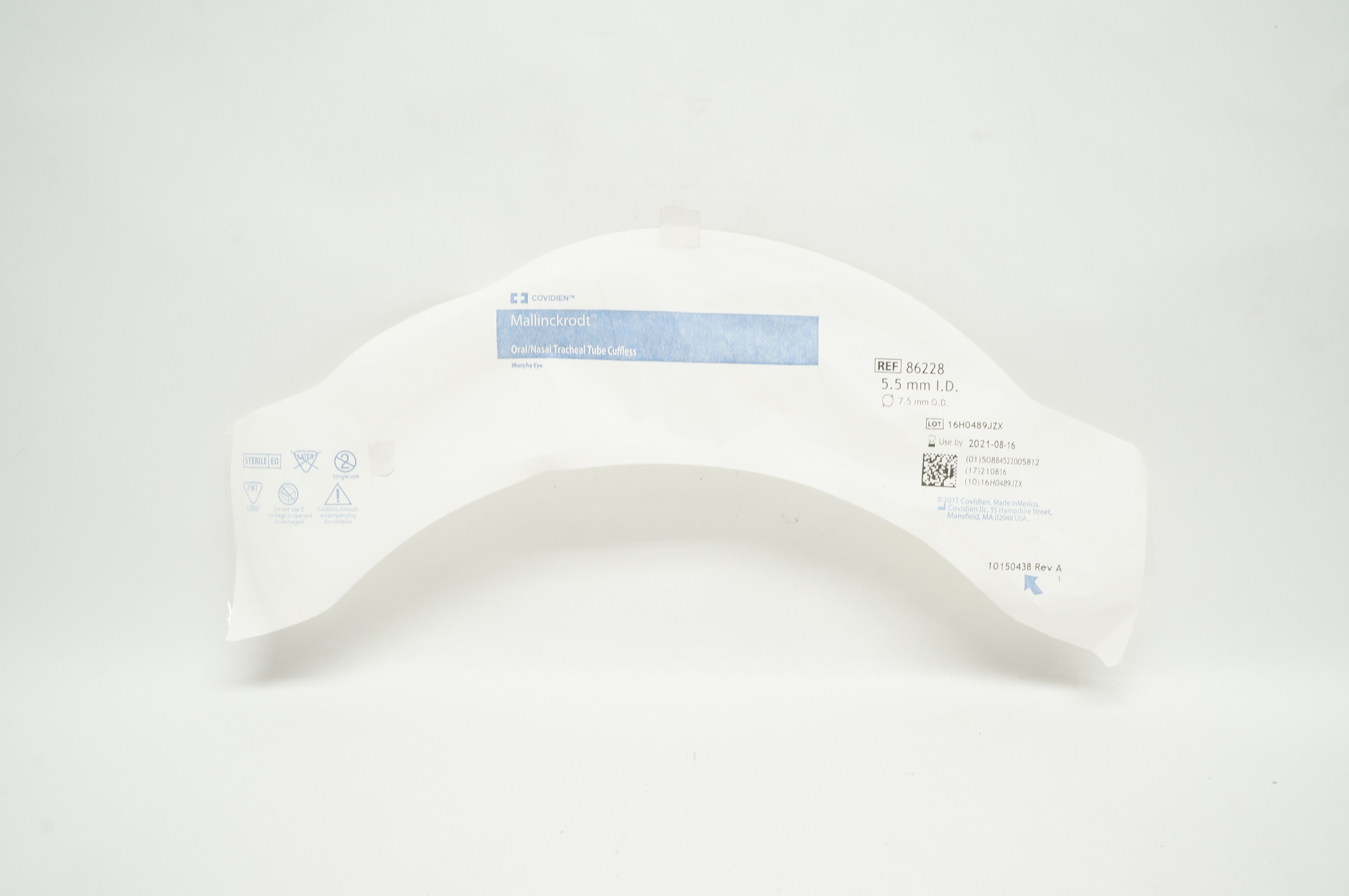 Covidien 86228 Mallinckrodt Oral/Nasal Tracheal Tube Cuffless 5.5ID x 7.5mmOD(x)