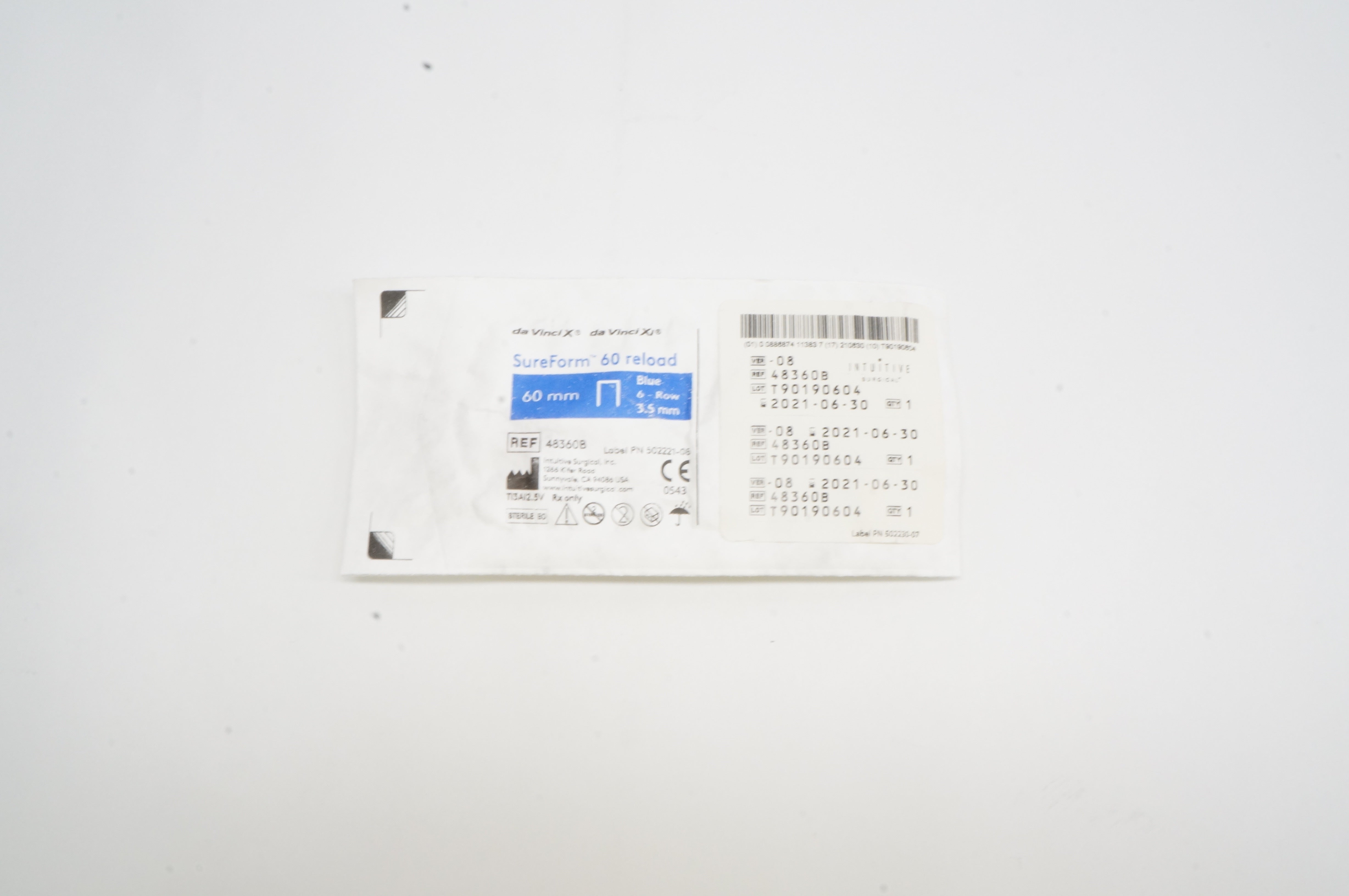 Institutive Surgical 48360B Da Vinci X SureForm 60 Reload, Blue, 60mm