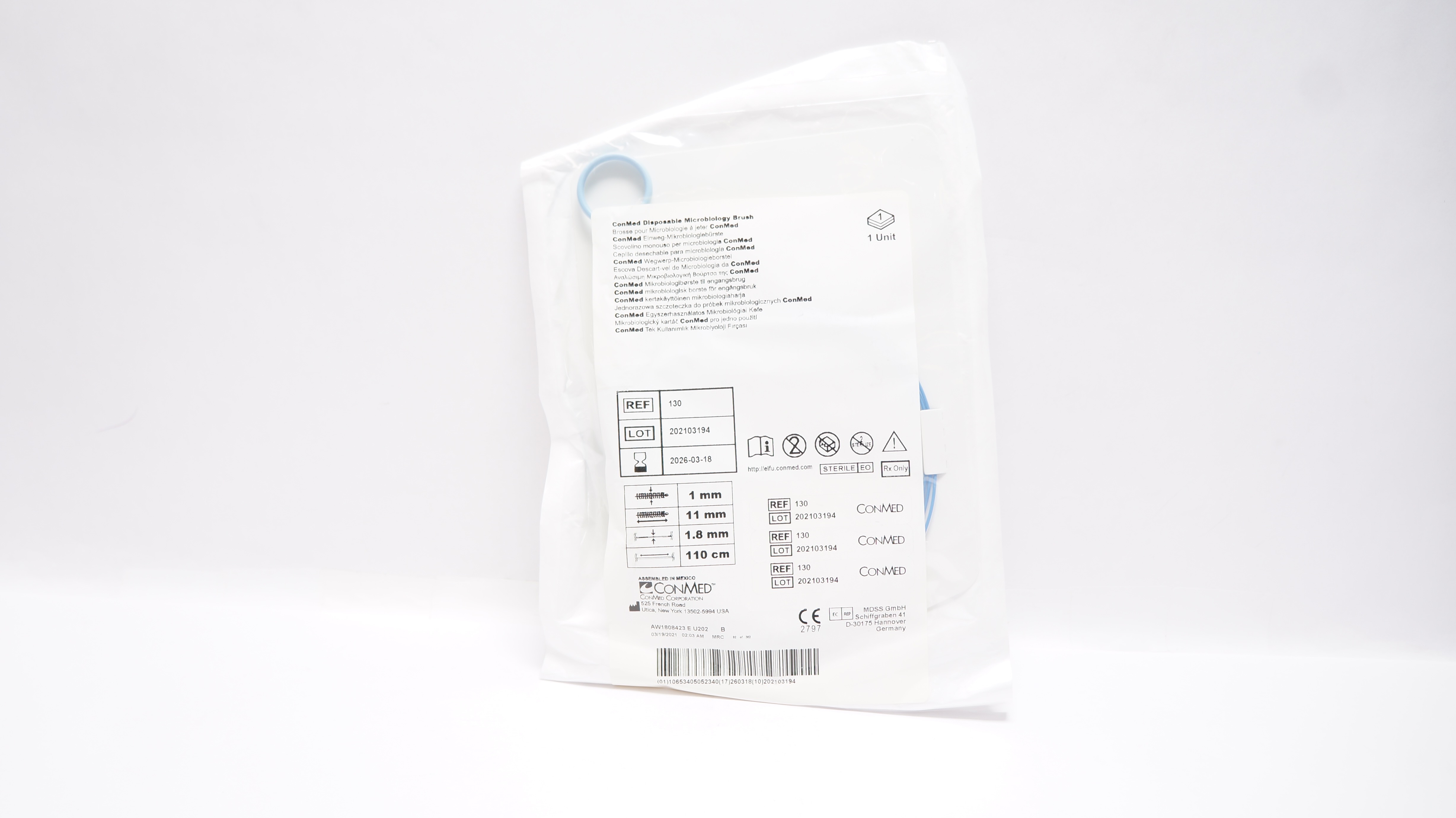 ConMed 130 Disposable Microblology Brush 110cm x 1.8mm