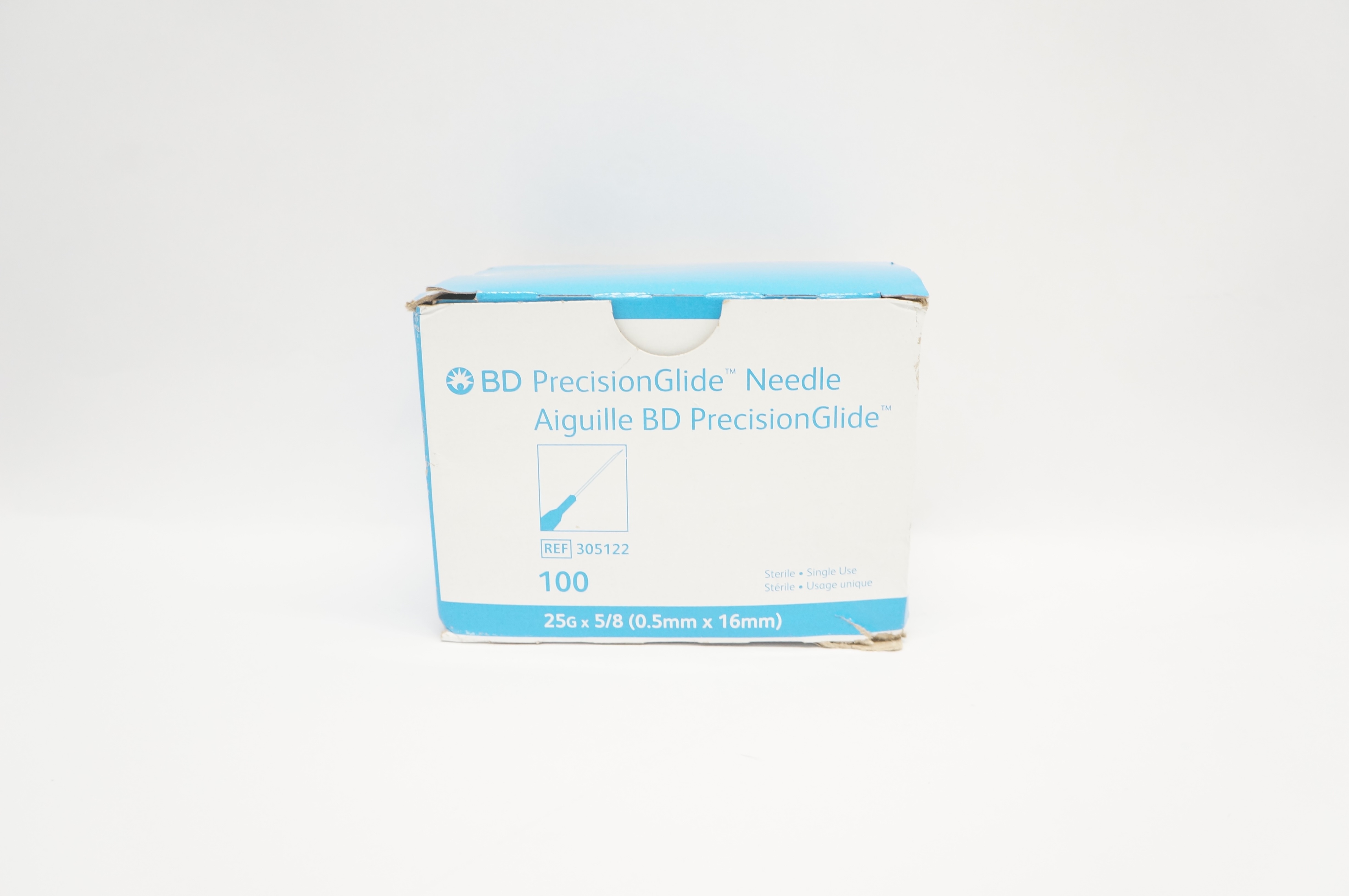 BD 305122 Precision Glide Ndle 25G x 5/8inch - Box of 100