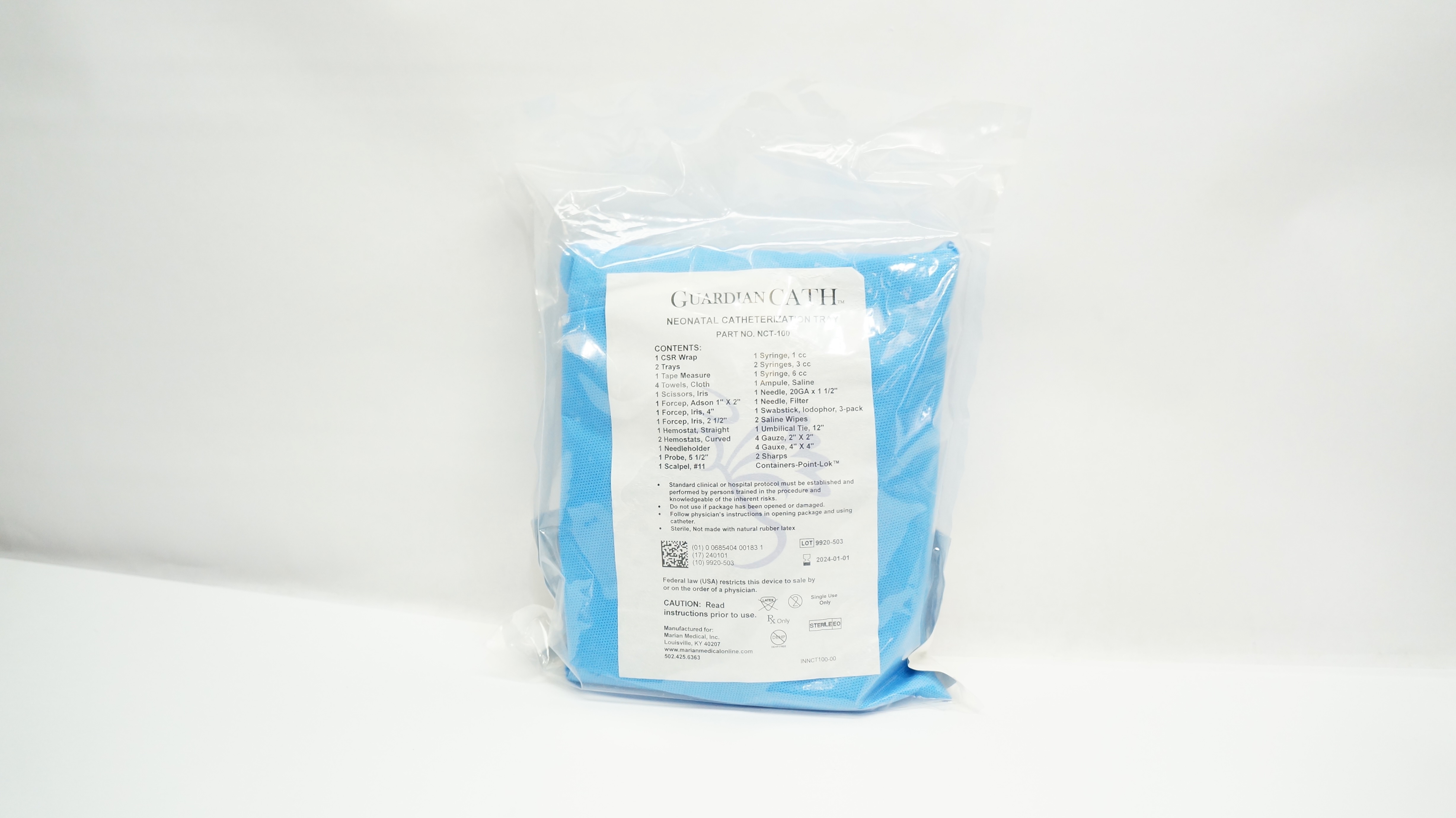 Marian Medical NCT-100 GuardianCath Neonatal Cath. Tray